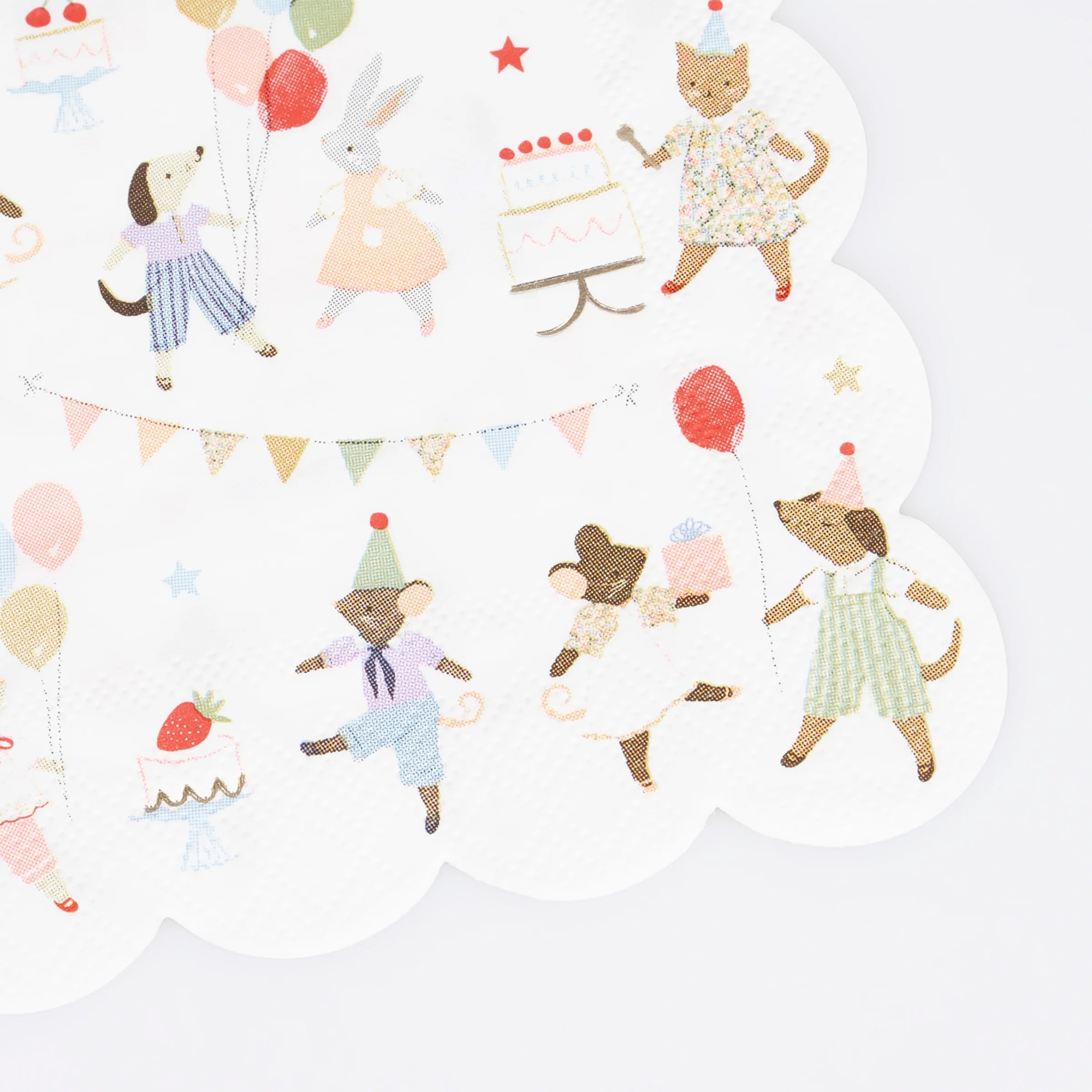 Meri Meri - 16 Cocktailservietten "Animal Friends" Muster, Applikation, Leute, Person