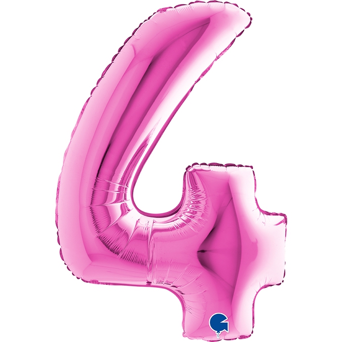 Folienballon Zahl 4 Pink 100cm Folienballon Zahl 4 Pink 100cm