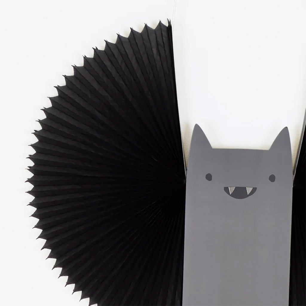 Papiergirlande, Faltenrolle, Dekomaterial, Schwarz, Katze