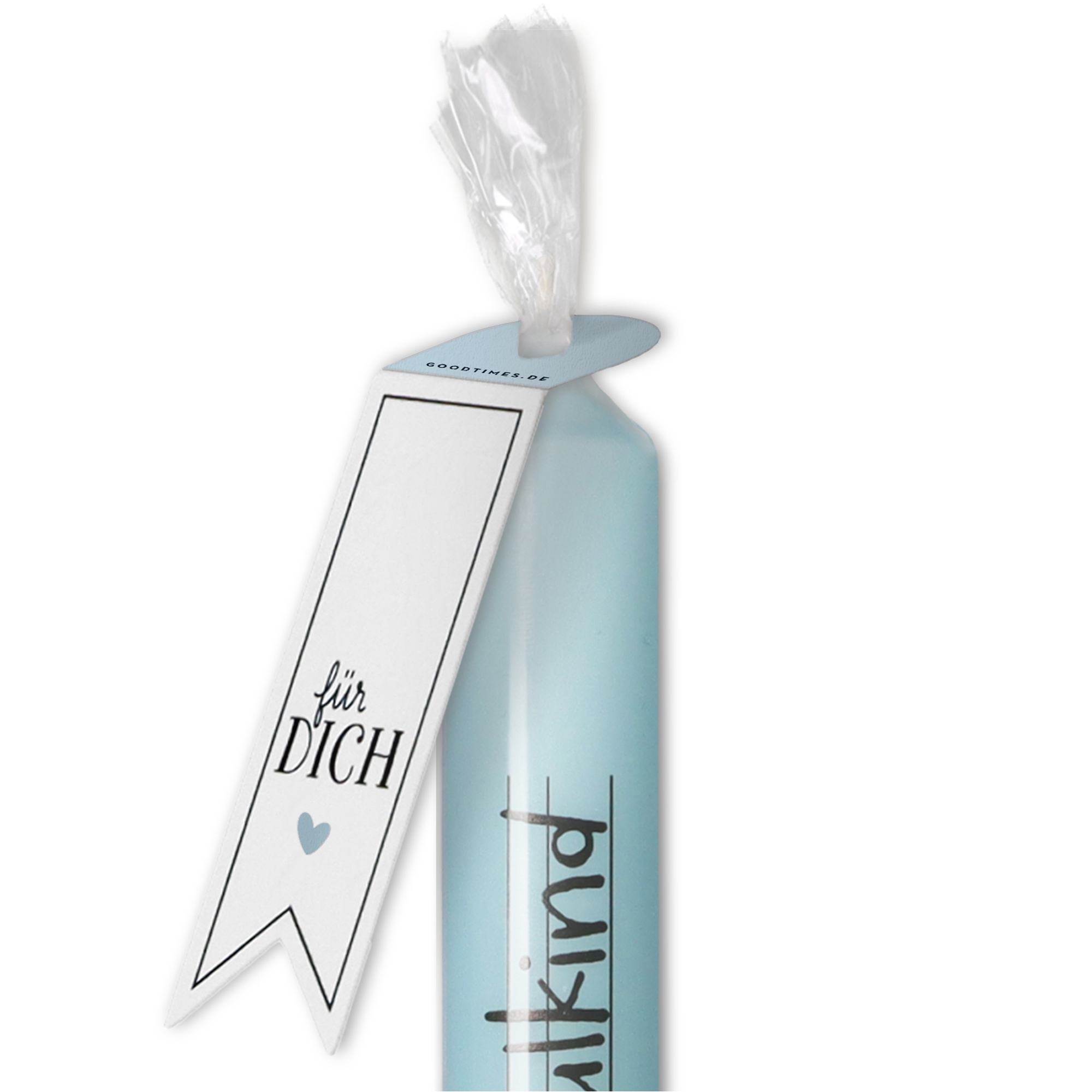 Stabkerze Hellblau "Endlich Schulkind" Stabkerze Hellblau "Endlich Schulkind"