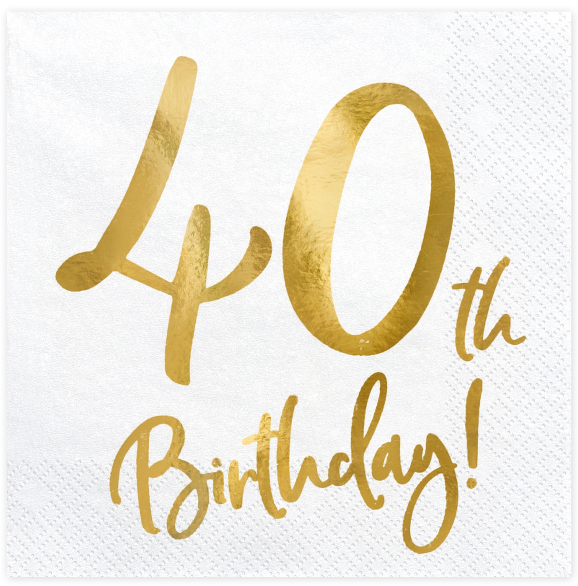 20 Servietten - 40th Birthday - Weiß / Gold 20 Servietten - 40th Birthday - Weiß / Gold