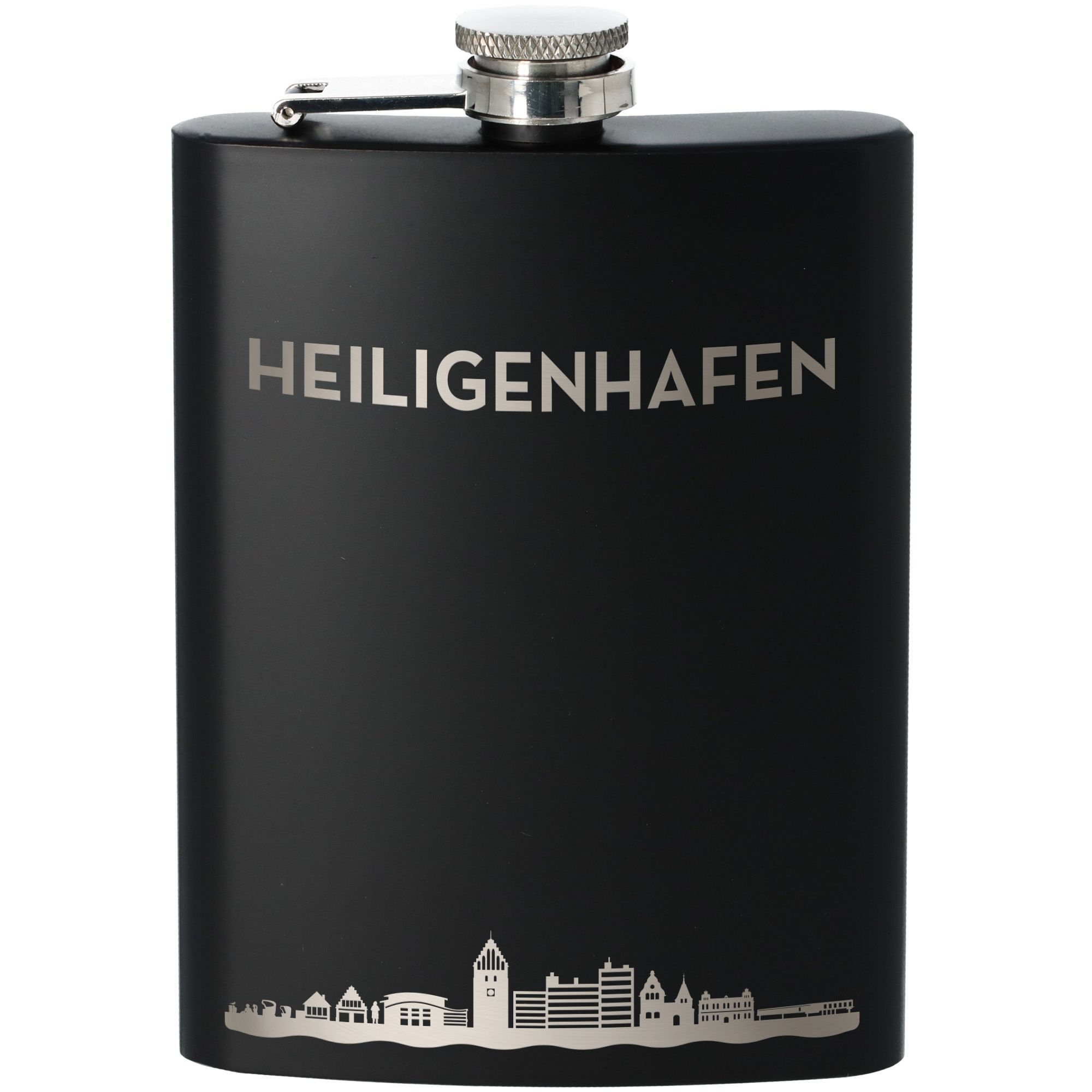Flachmann Skyline Heiligenhafen Schwarz 225ml Flachmann Skyline Heiligenhafen Schwarz 225ml