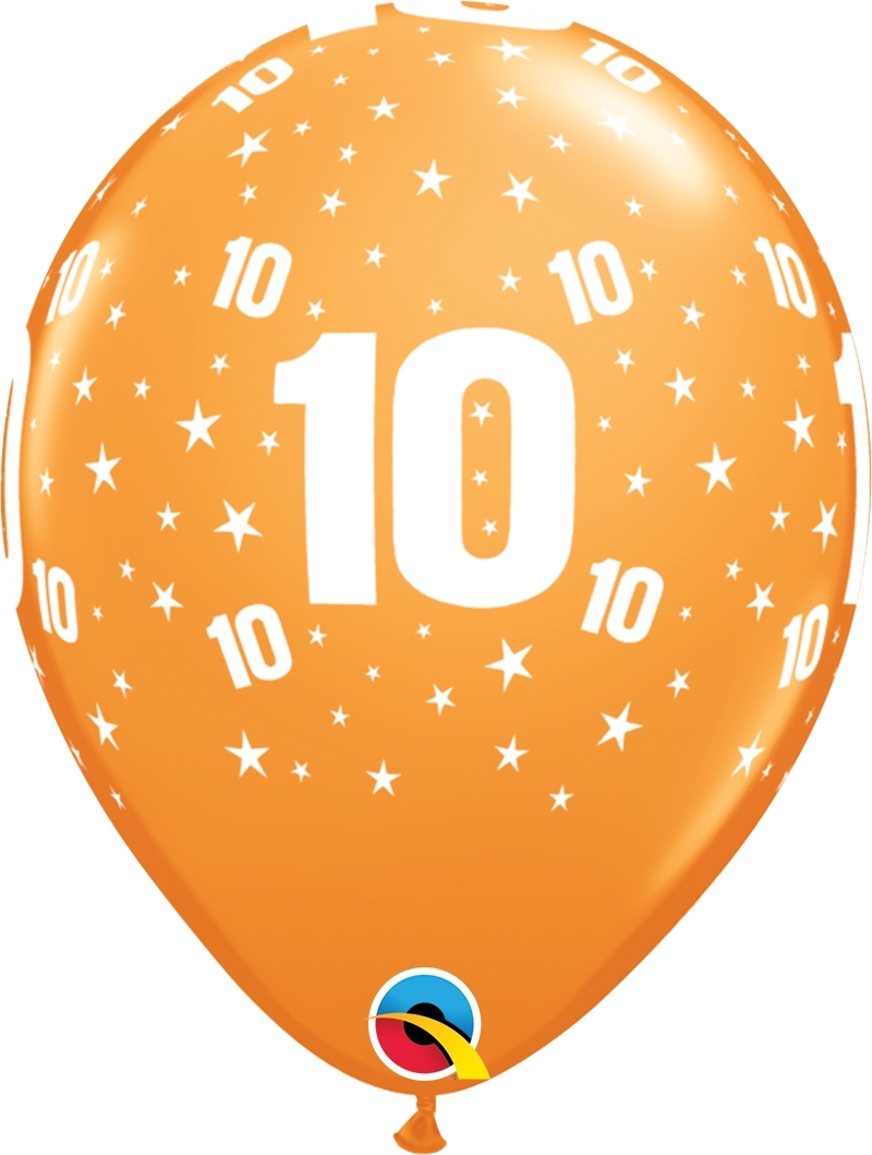 Qualatex Latexballon 10. Geburtstag verschiedene Farben Ø 30cm