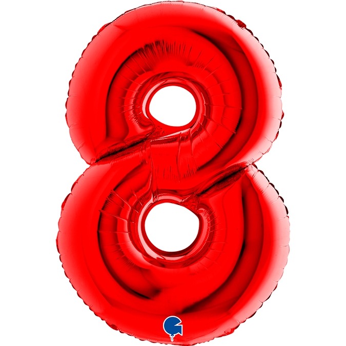 Folienballon Zahl 8 Rot 100cm Folienballon Zahl 8 Rot 100cm