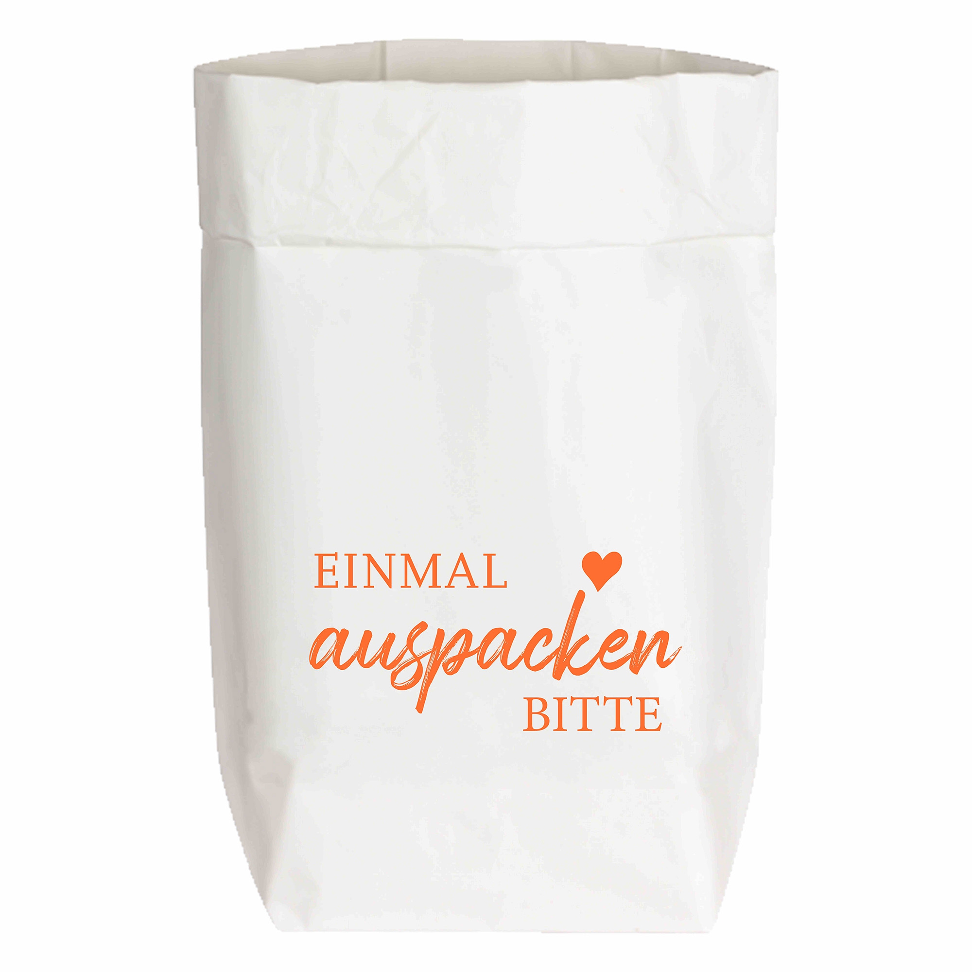 Papiertüte "Einmal, auspacken bitte" Papiertüte "Einmal, auspacken bitte"