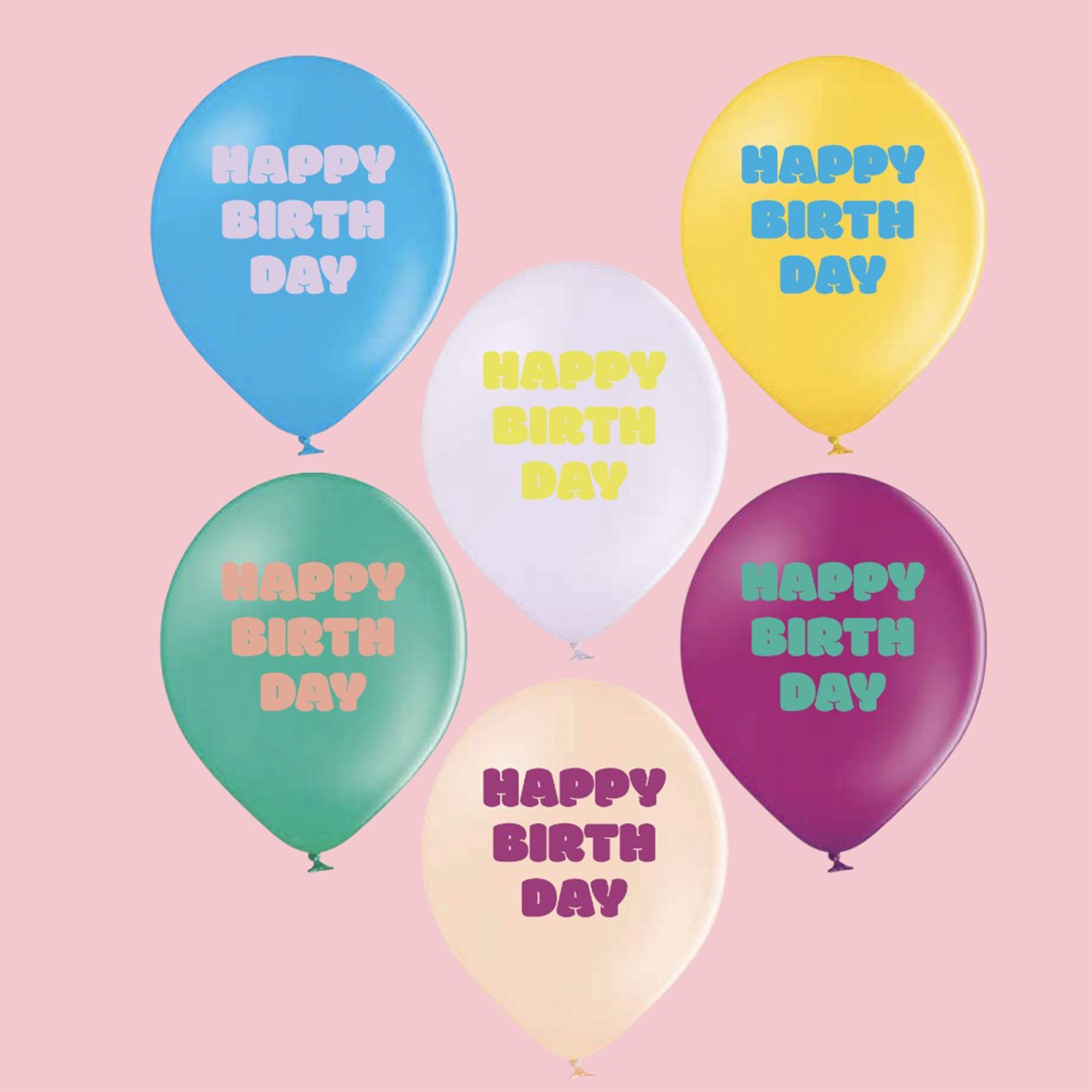 12 Latexballons "Happy Birthday" Ballon
