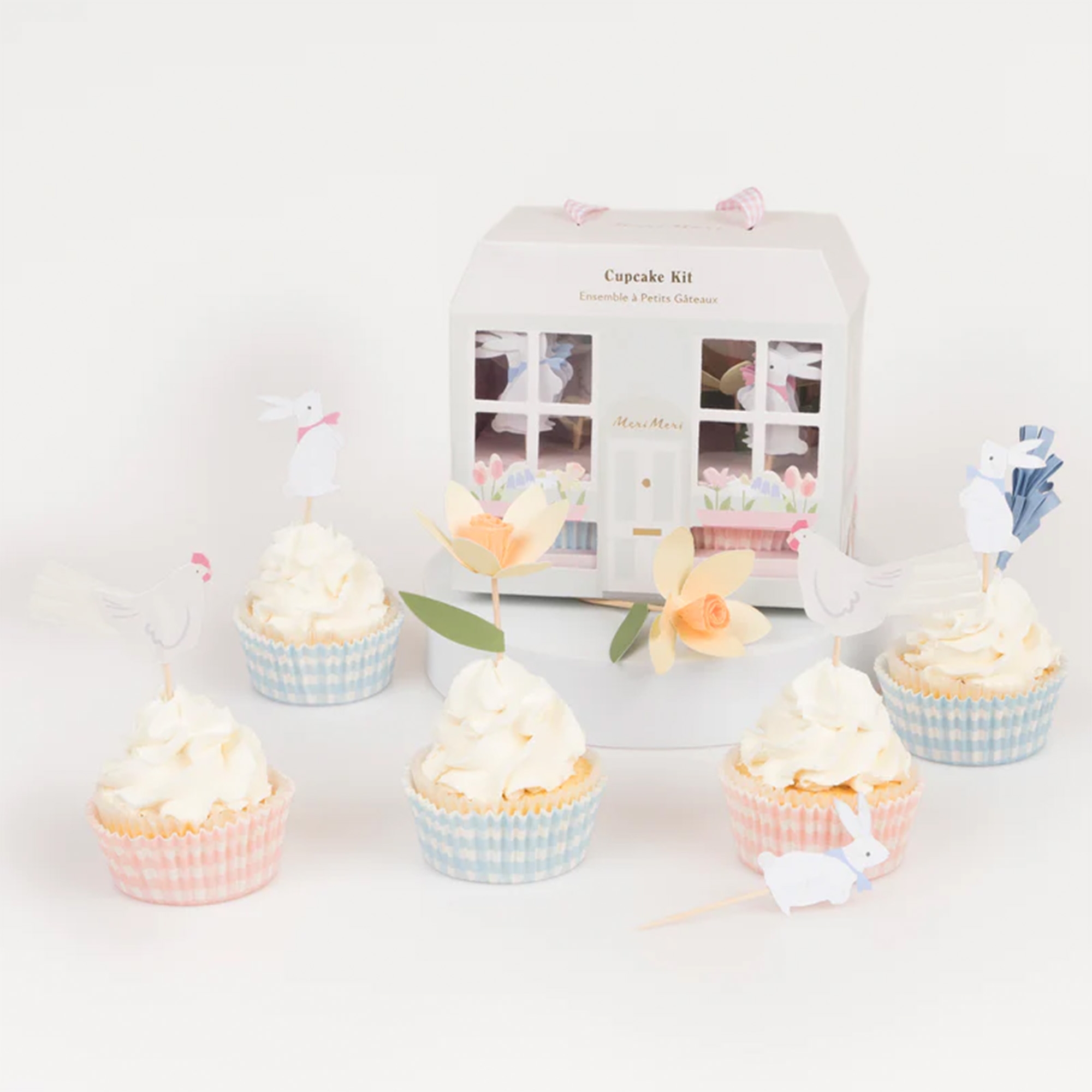 Meri Meri - Cupcake Kit "Osterhäuschen" Torte, Sahne, Törtchen, Zuckerguss, Leute