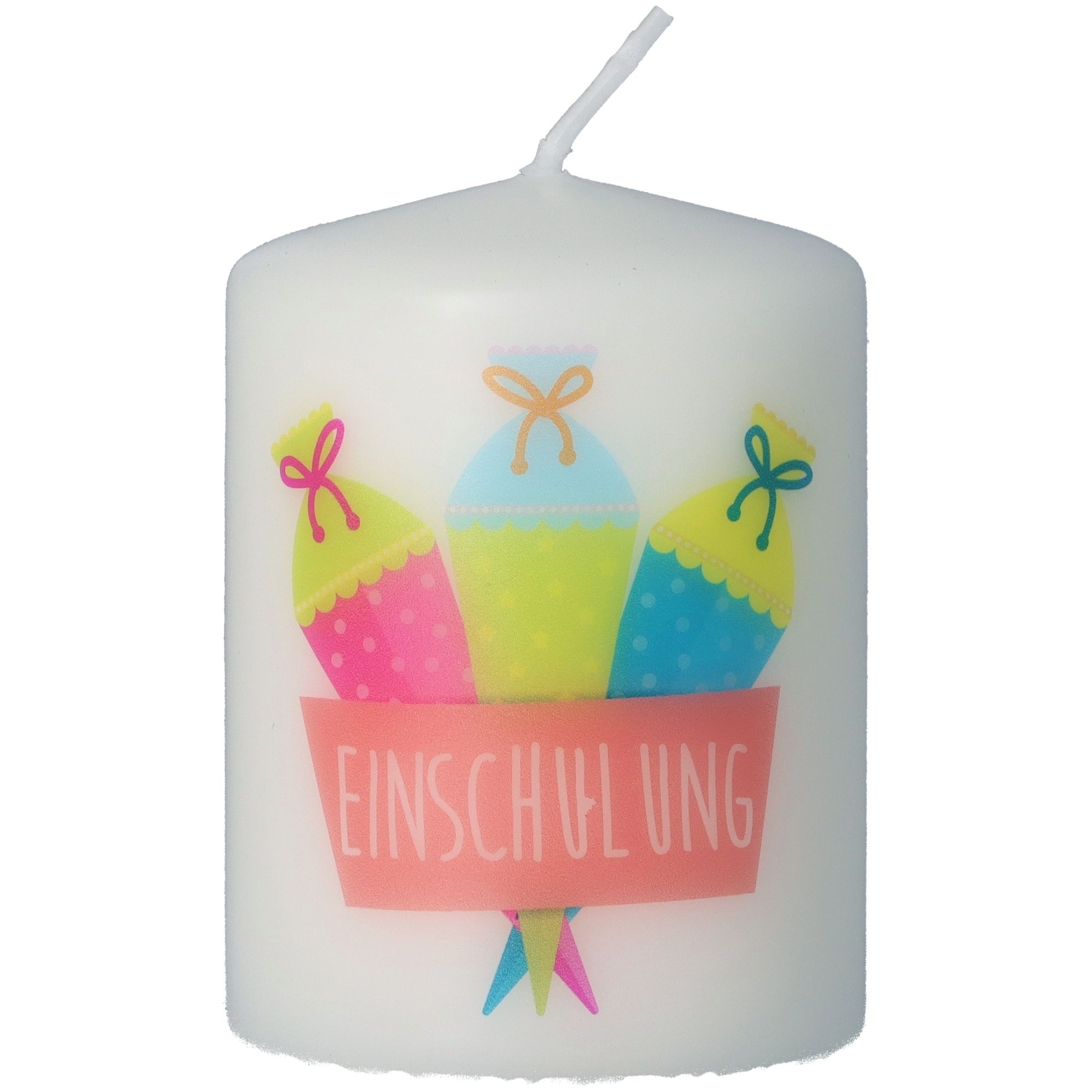 Stumpenkerze "Einschulung" Kerze, Geburtstagstorte, Sahne, Nachtisch, Essen