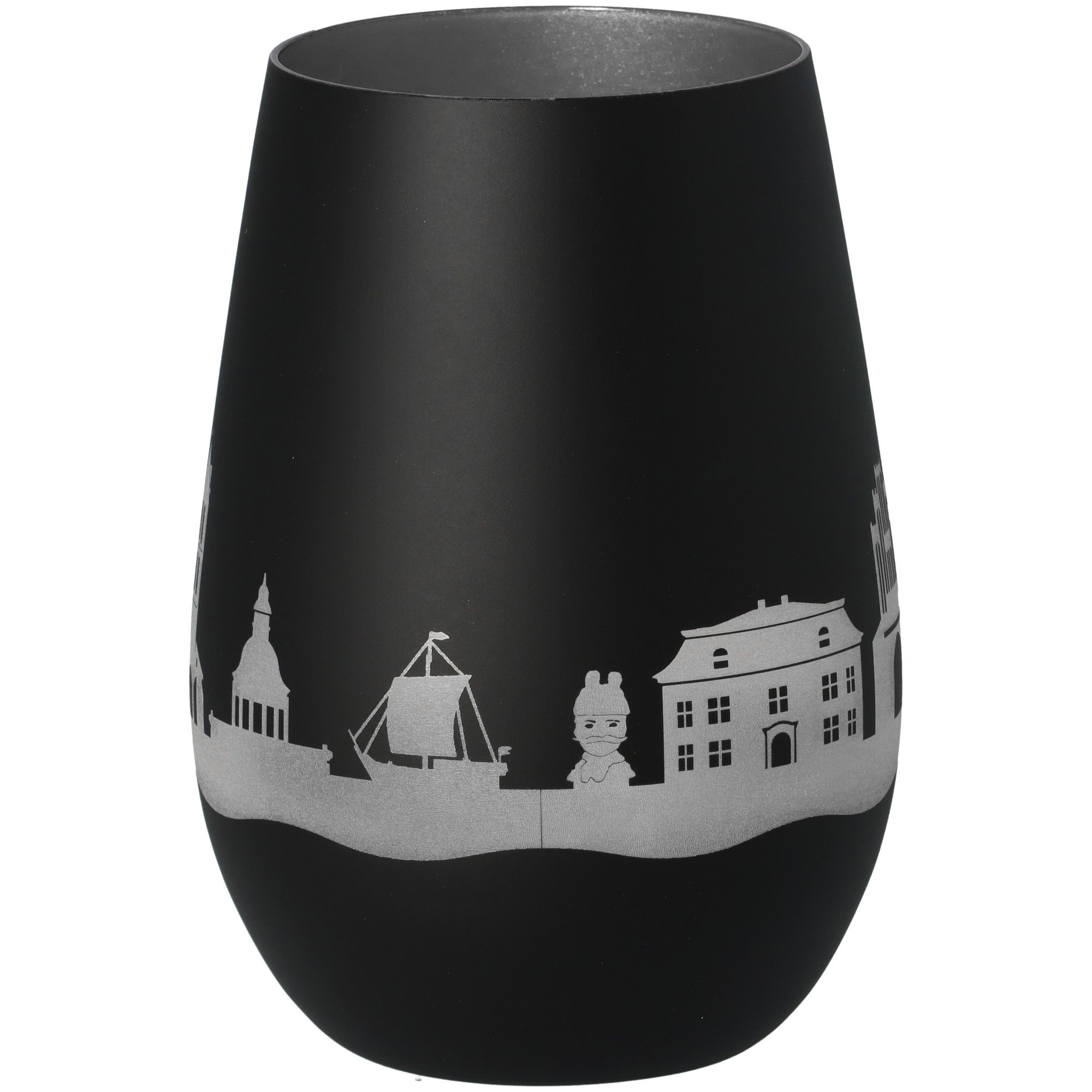 Windlicht Skyline Wismar Schwarz/Silber Windlicht Skyline Wismar Schwarz/Silber