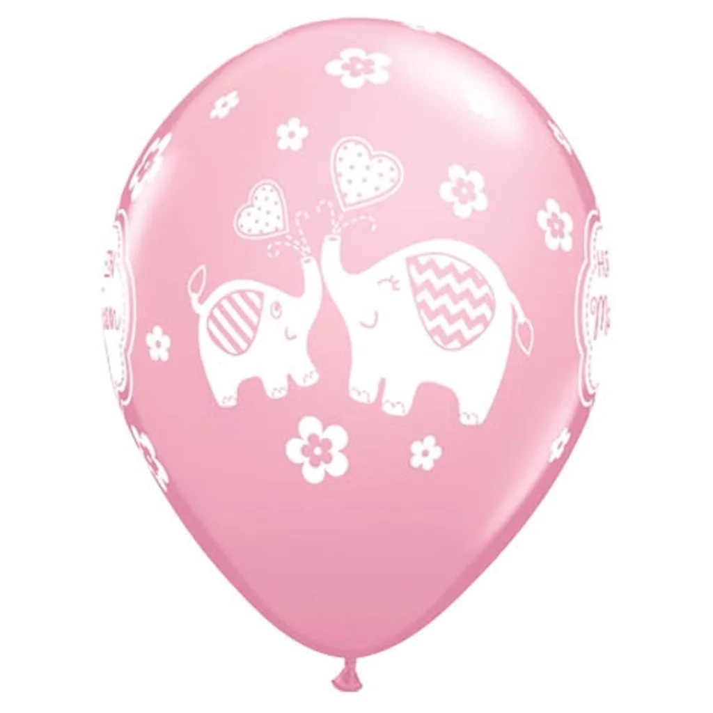 Ballon, Pink, Elefant-Design, Blumenmuster, Dekoration
