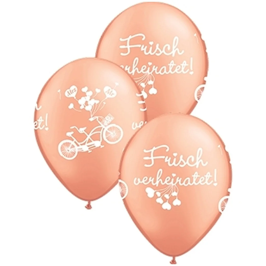 Ballons, Konfetti?, Frisch verheiratet, Hochzeit, Rosenholz?