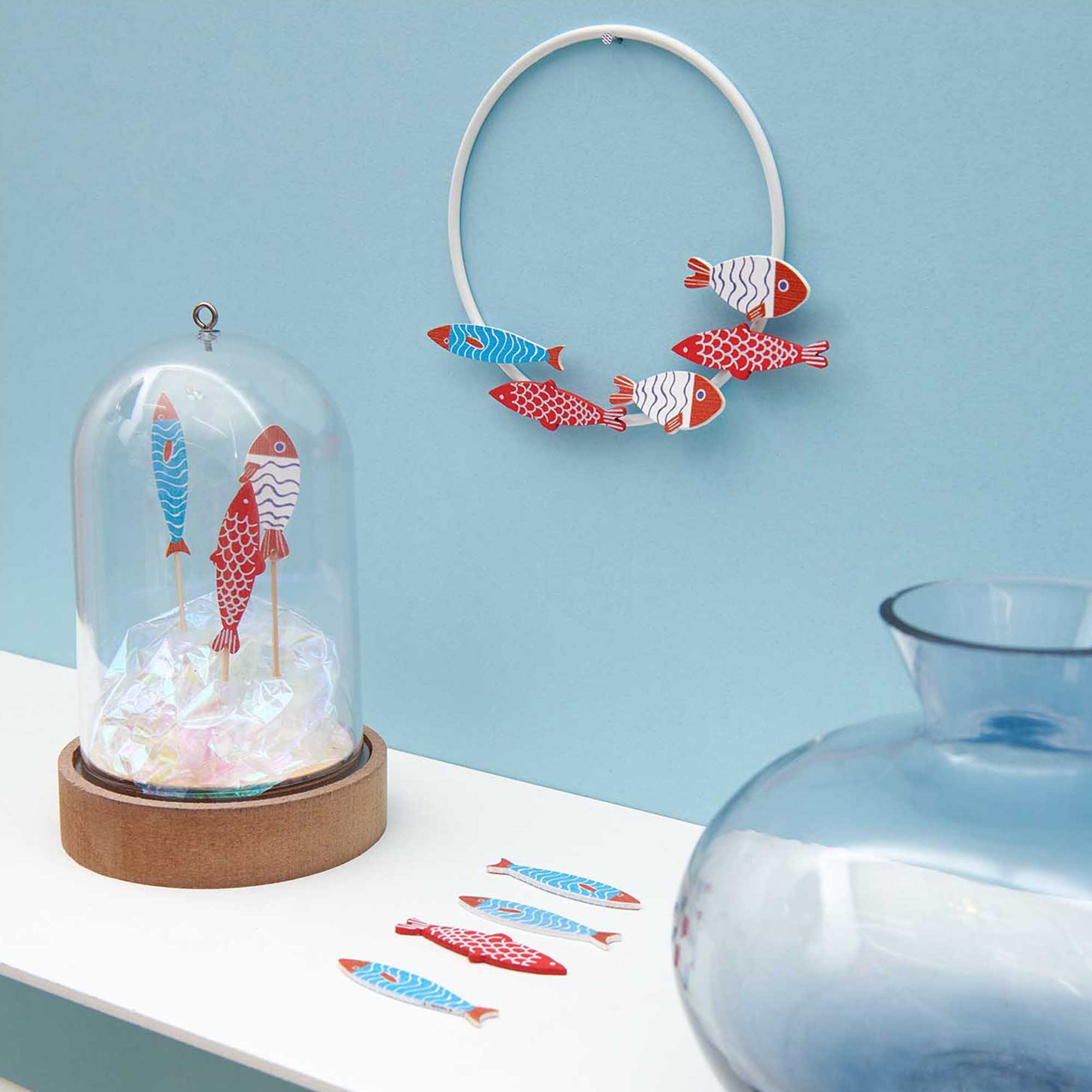 Deko-Picker "Fisch" Rot/Blau 6 Stück Deko-Picker "Fisch" Rot/Blau 6 Stück