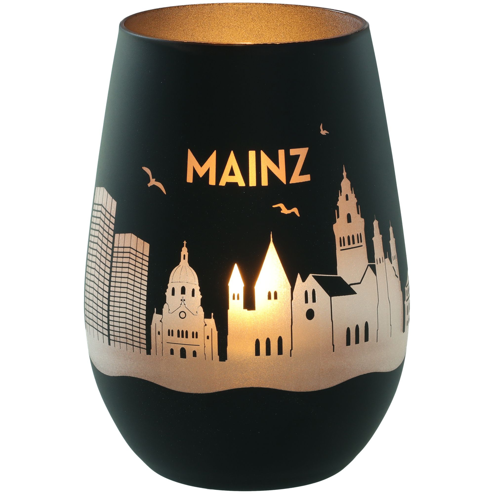 Windlicht Skyline Mainz Schwarz/Silber Windlicht Skyline Mainz Schwarz/Silber