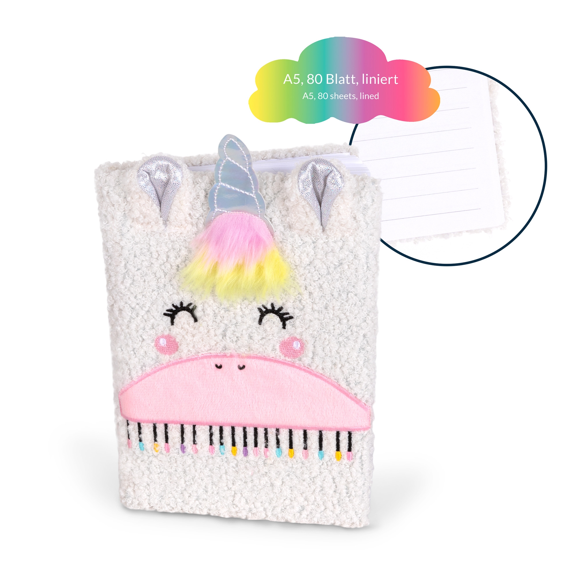 Plüsch-Notizbuch "Einhorn" Dekoration für Zuhause