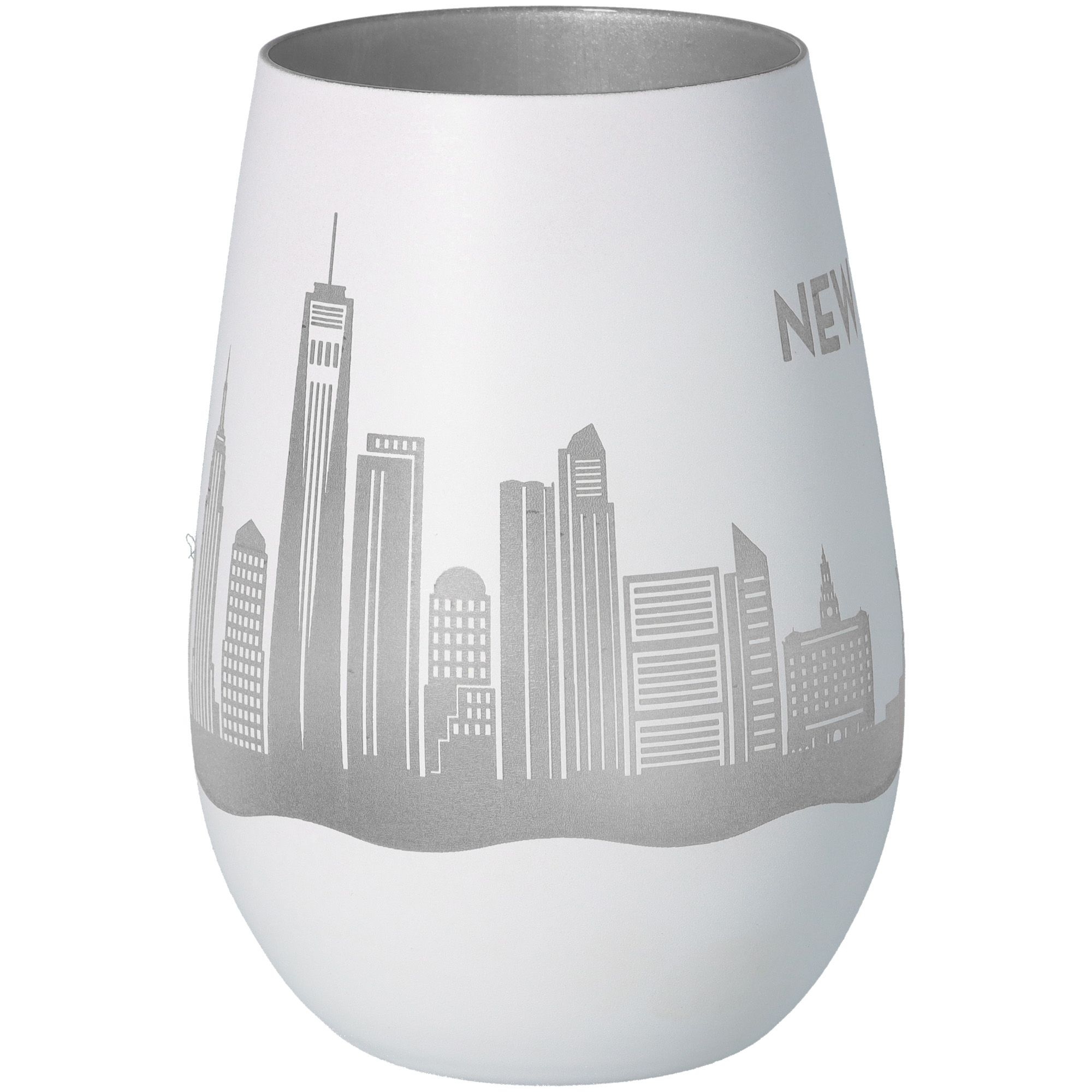 Windlicht Skyline New York Weiß/Silber Windlicht Skyline New York Weiß/Silber