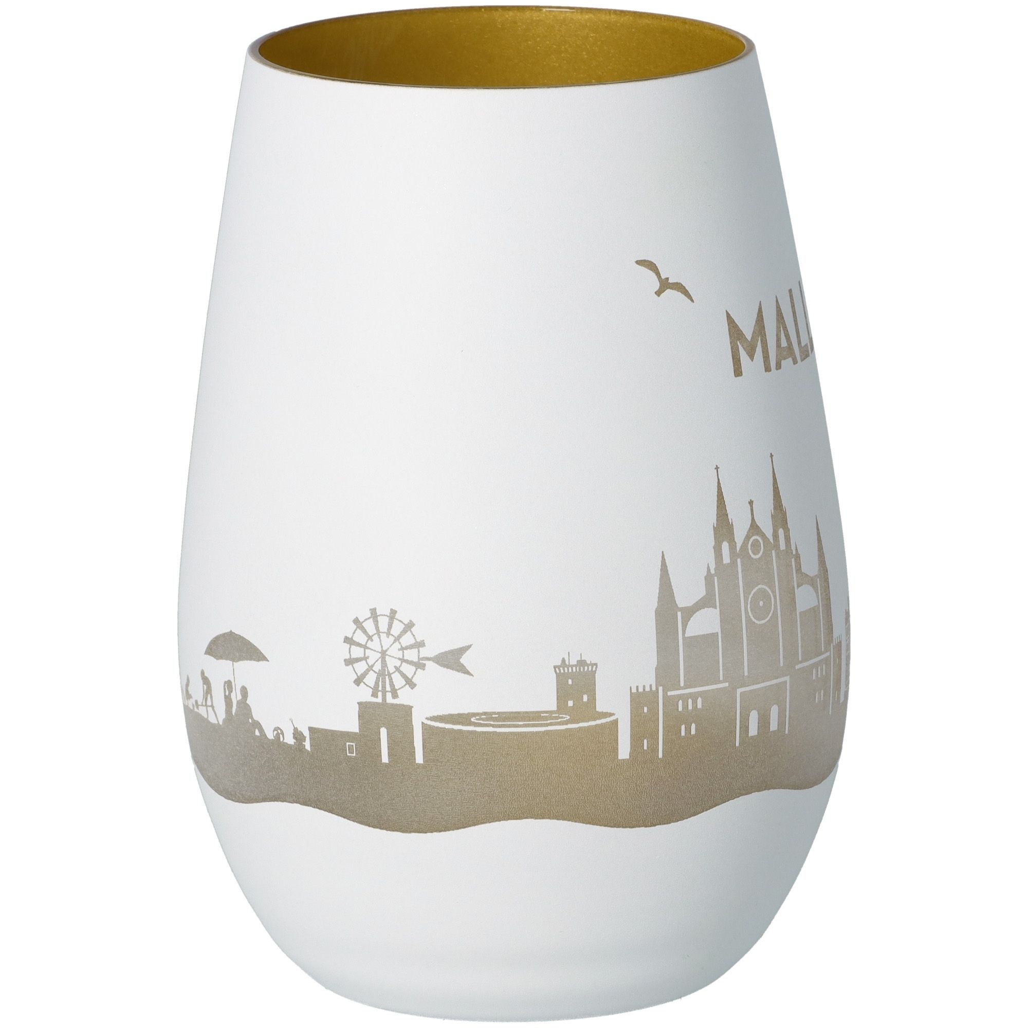 Windlicht Skyline Mallorca Weiß/Gold Windlicht Skyline Mallorca Weiß/Gold