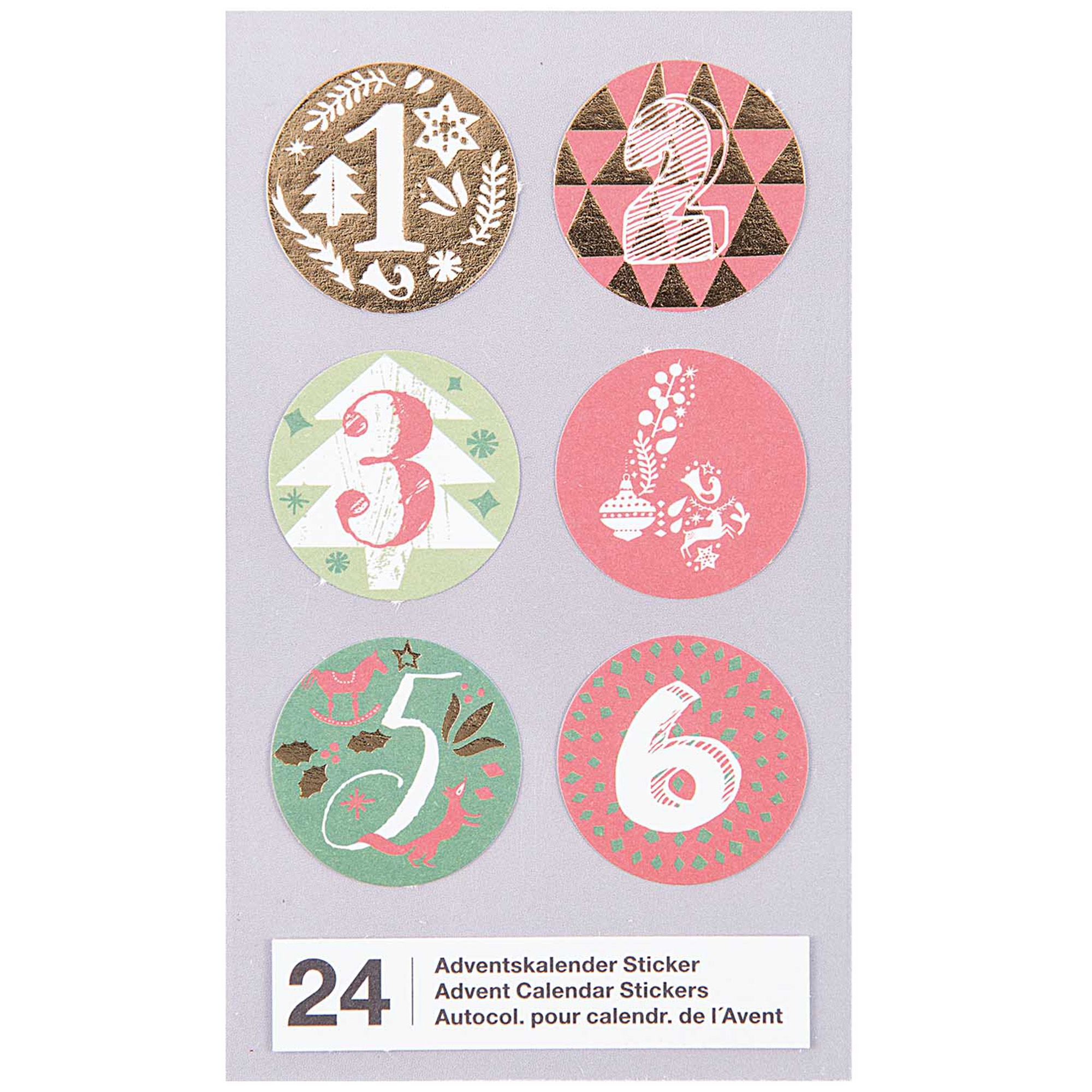 848ee359a607f1b47840a76b1c14017d854f1583 Adventskalender Sticker - Rot / Grün