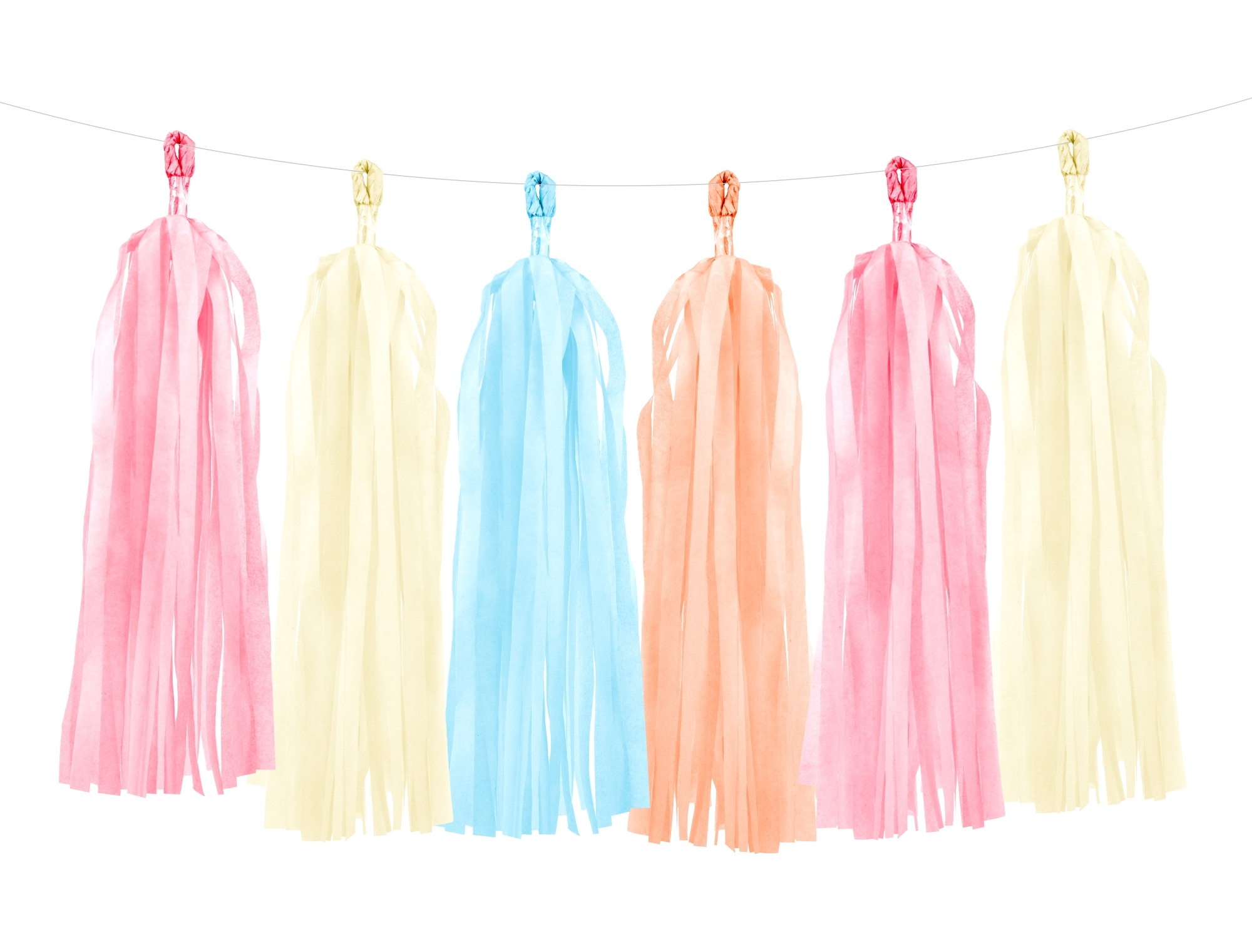 Tasselgirlande Pastellfarben - 12 Tassel