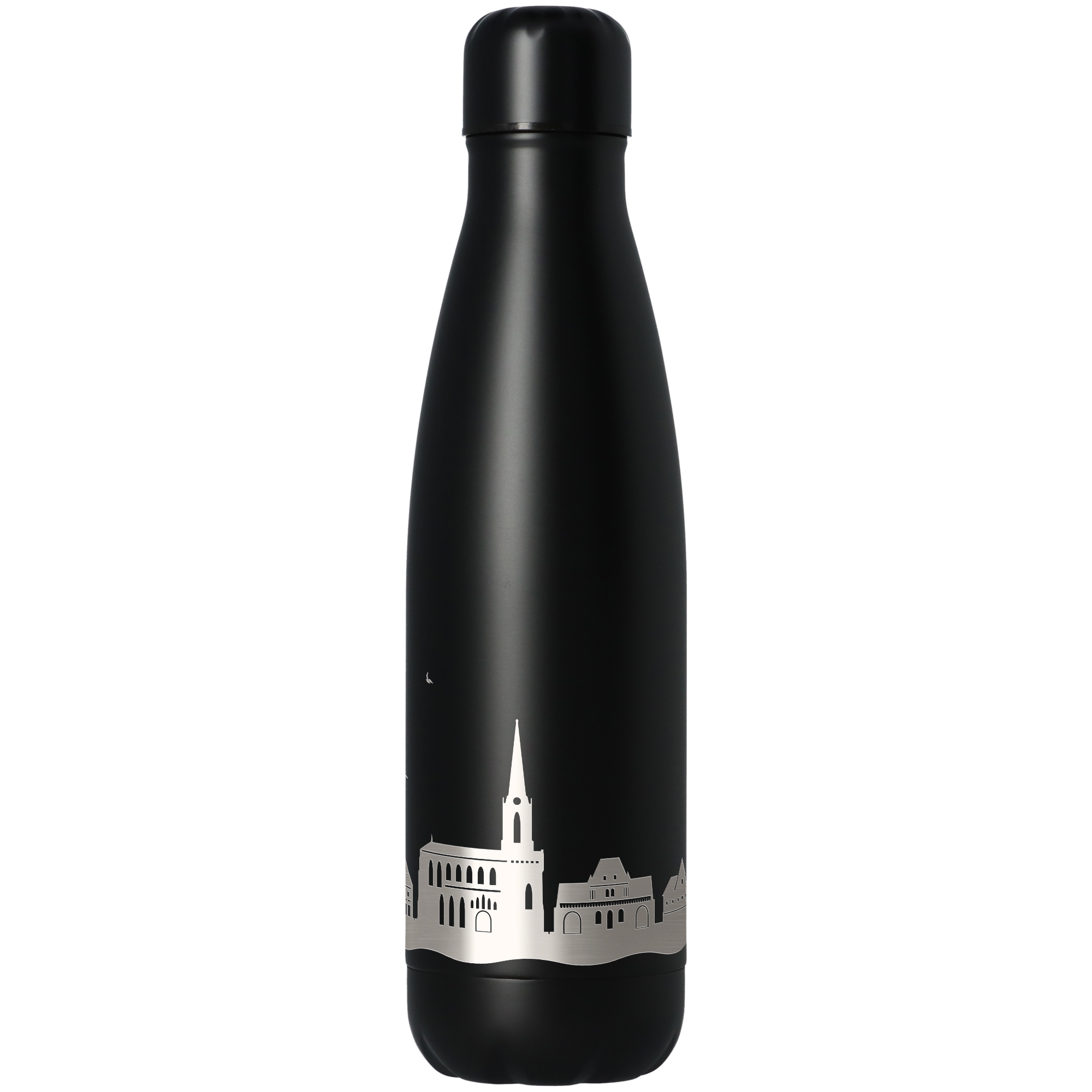 8c5058b789c3b0f3e62b4a67f9c7d58ca9732d2f Trinkflasche Skyline Buxtehude Schwarz 500ml