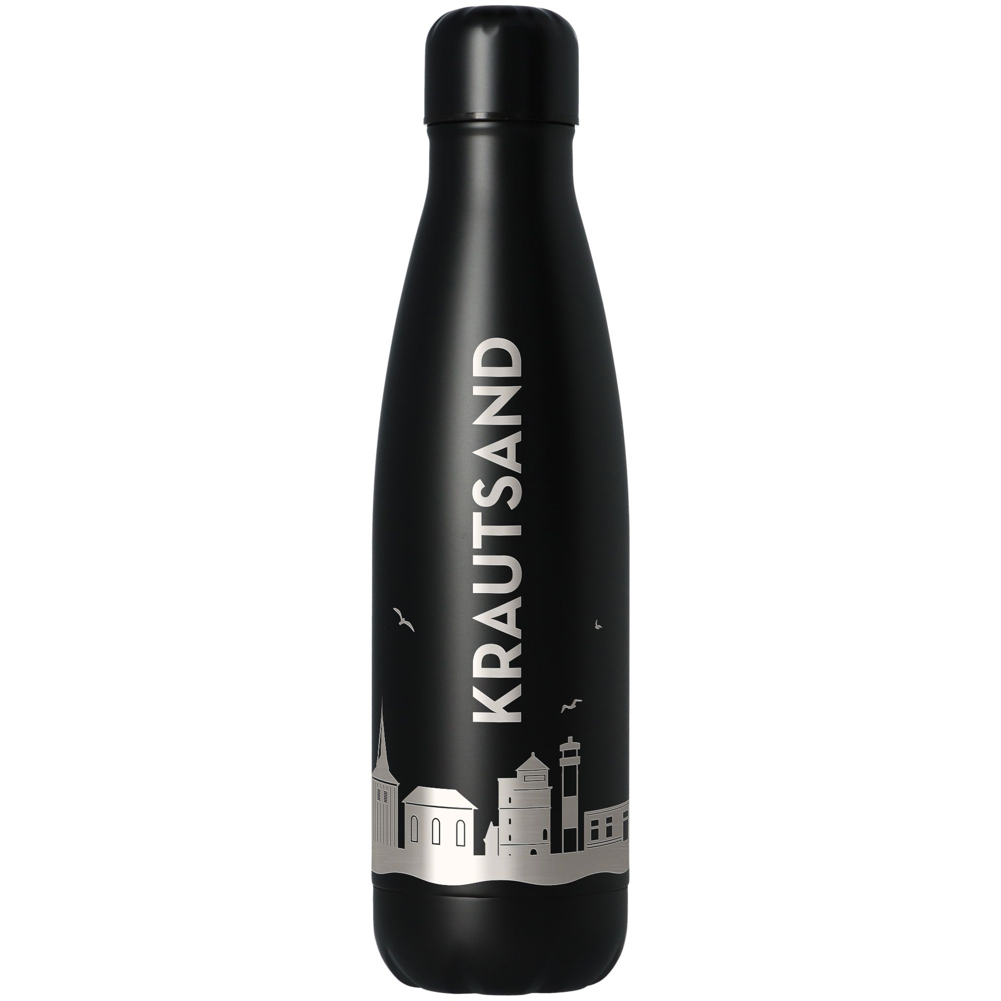 Trinkflasche Skyline Krautsand Schwarz 500ml Flasche, Wasserflasche