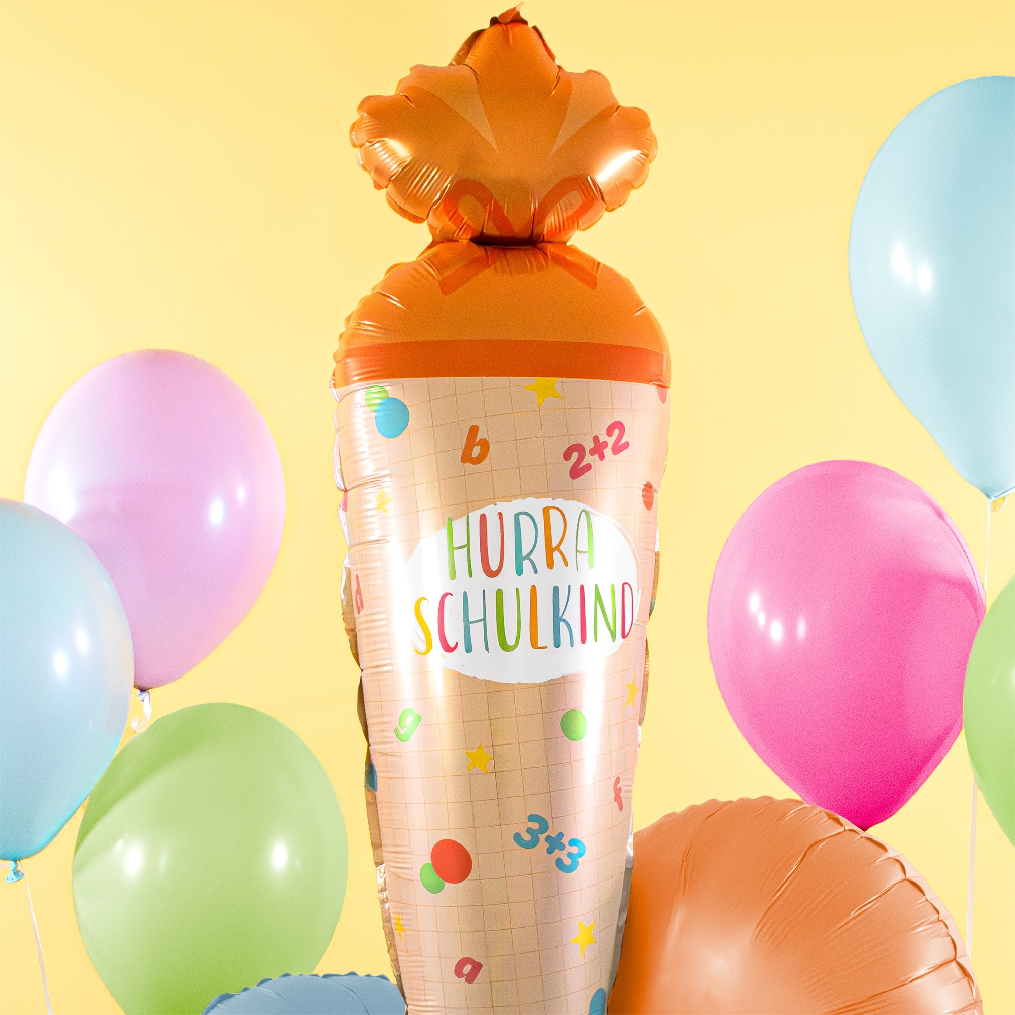 Folienballon "Schultüte" 89 cm Ballon, Flasche