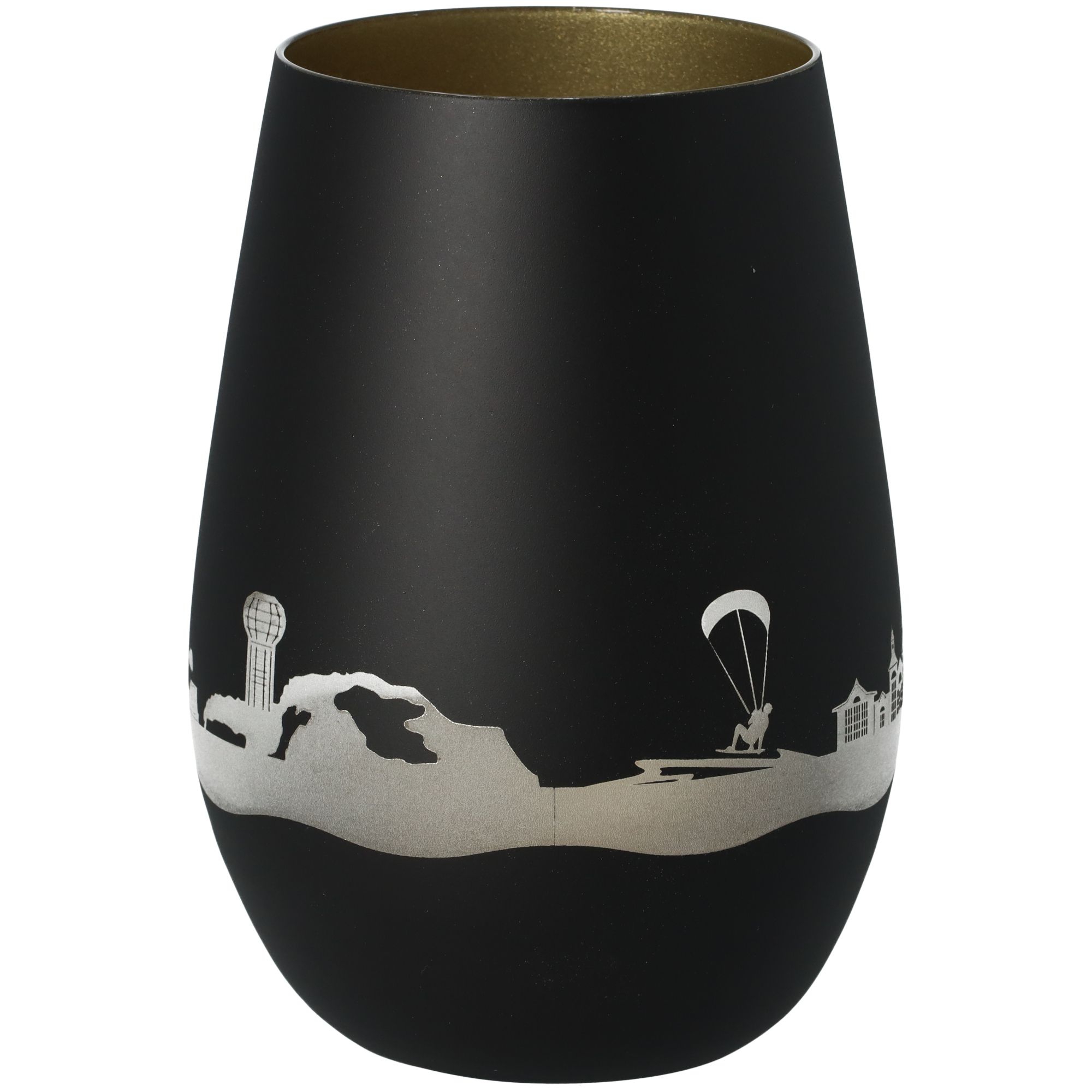 Windlicht Skyline Rügen Schwarz/Gold Windlicht Skyline Rügen Schwarz/Gold