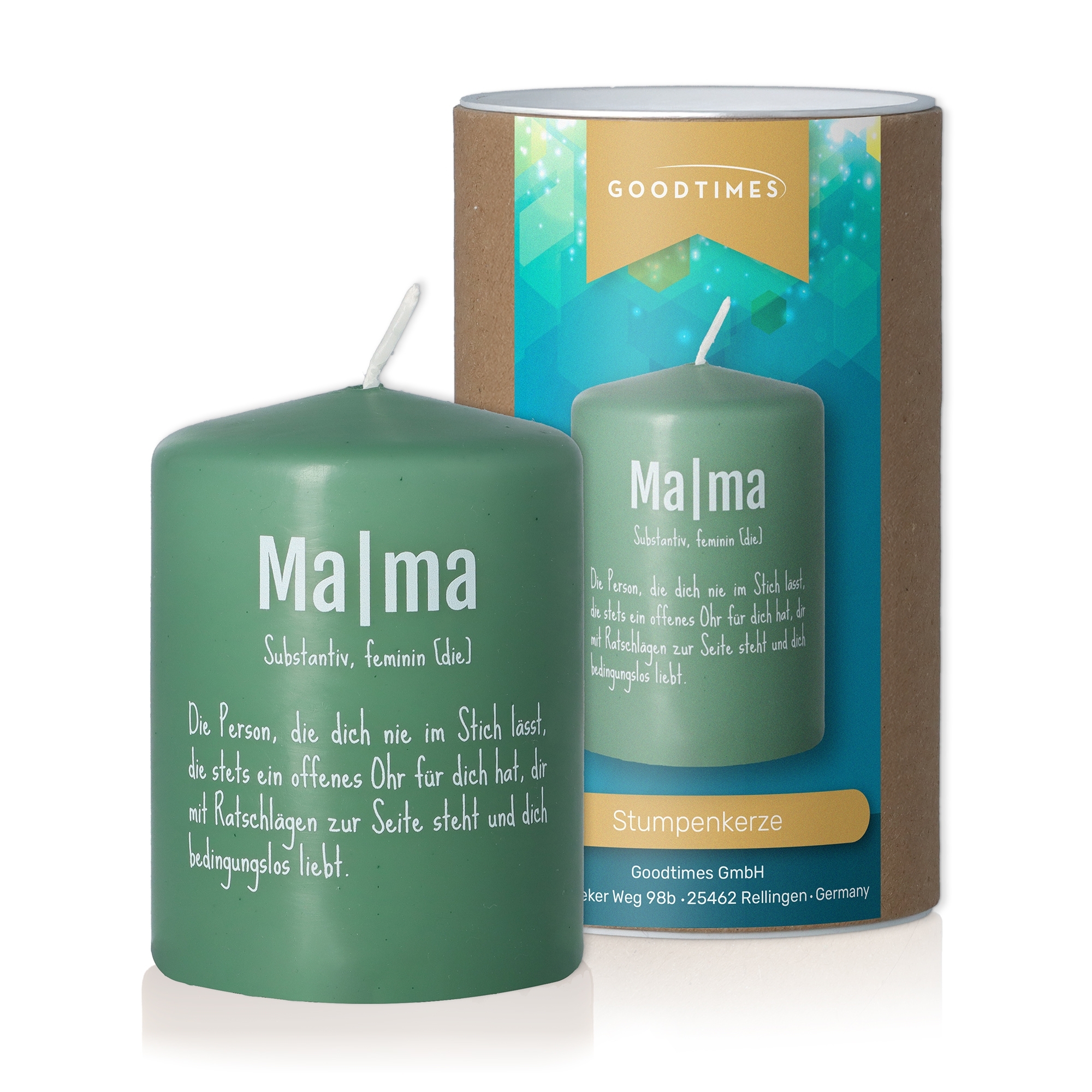 Kerze Smaragd "Mama Definition" Kerze