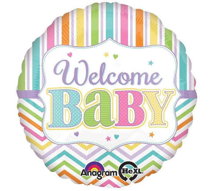 Folienballon Welcome Baby Chevron 43 cm