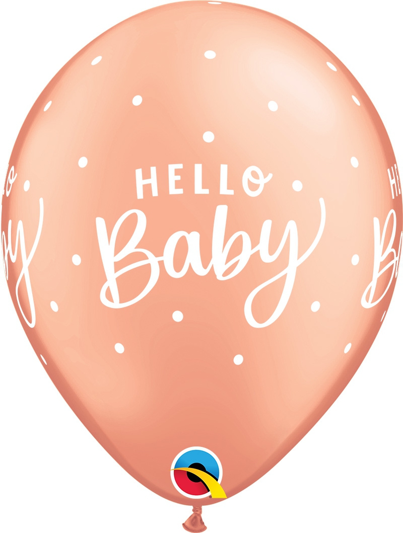 Qualatex Latexballon "Hello Baby" Dots Ø 30cm Qualatex Latexballon "Hello Baby" Dots Ø 30cm