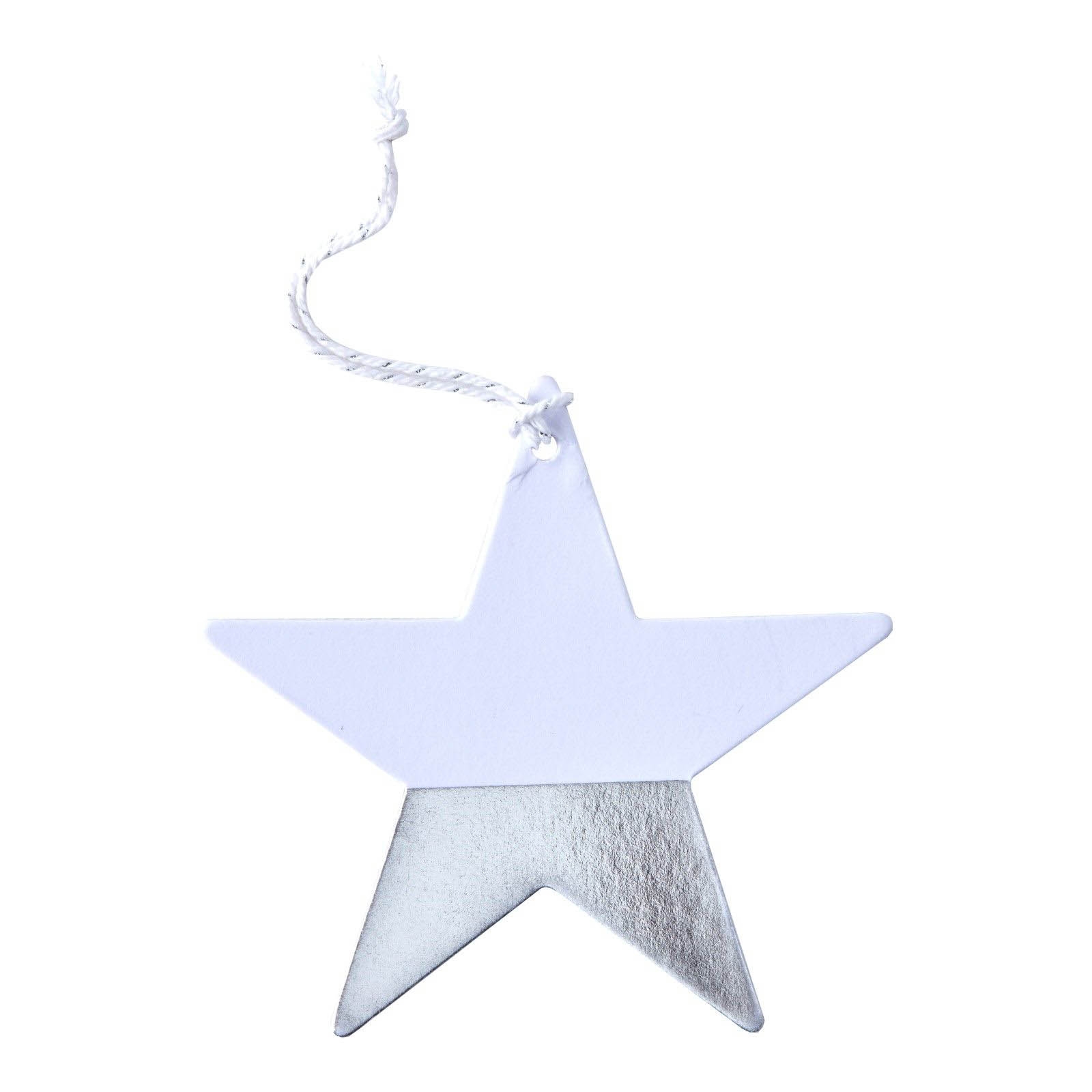 Metallic Star - 6 Stern-Geschenkanhänger Silber