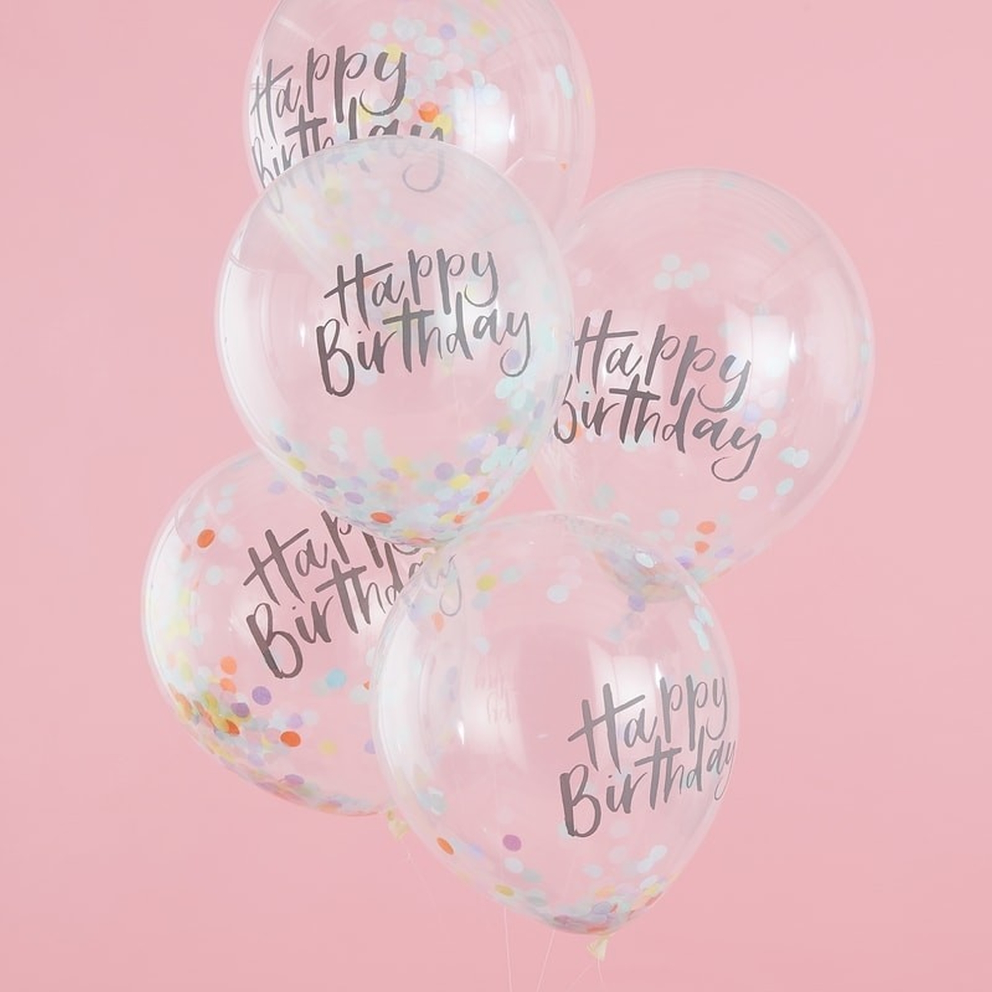Pastel Party 5 Latexballons, mit buntem Konfetti "Happy Birthday" Ø 30cm Pastel Party 5 Latexballons, mit buntem Konfetti "Happy Birthday" Ø 30cm