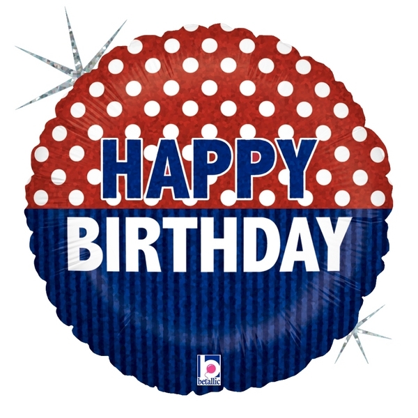 Folienballon maritimes "Happy Birthday" Holografisch 45cm Folienballon maritimes "Happy Birthday" Holografisch 45cm
