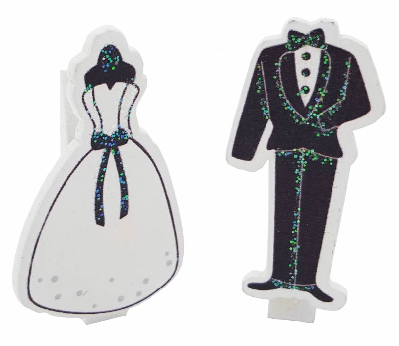 Brautpaar Holzklammer Brautpaar Holzklammer