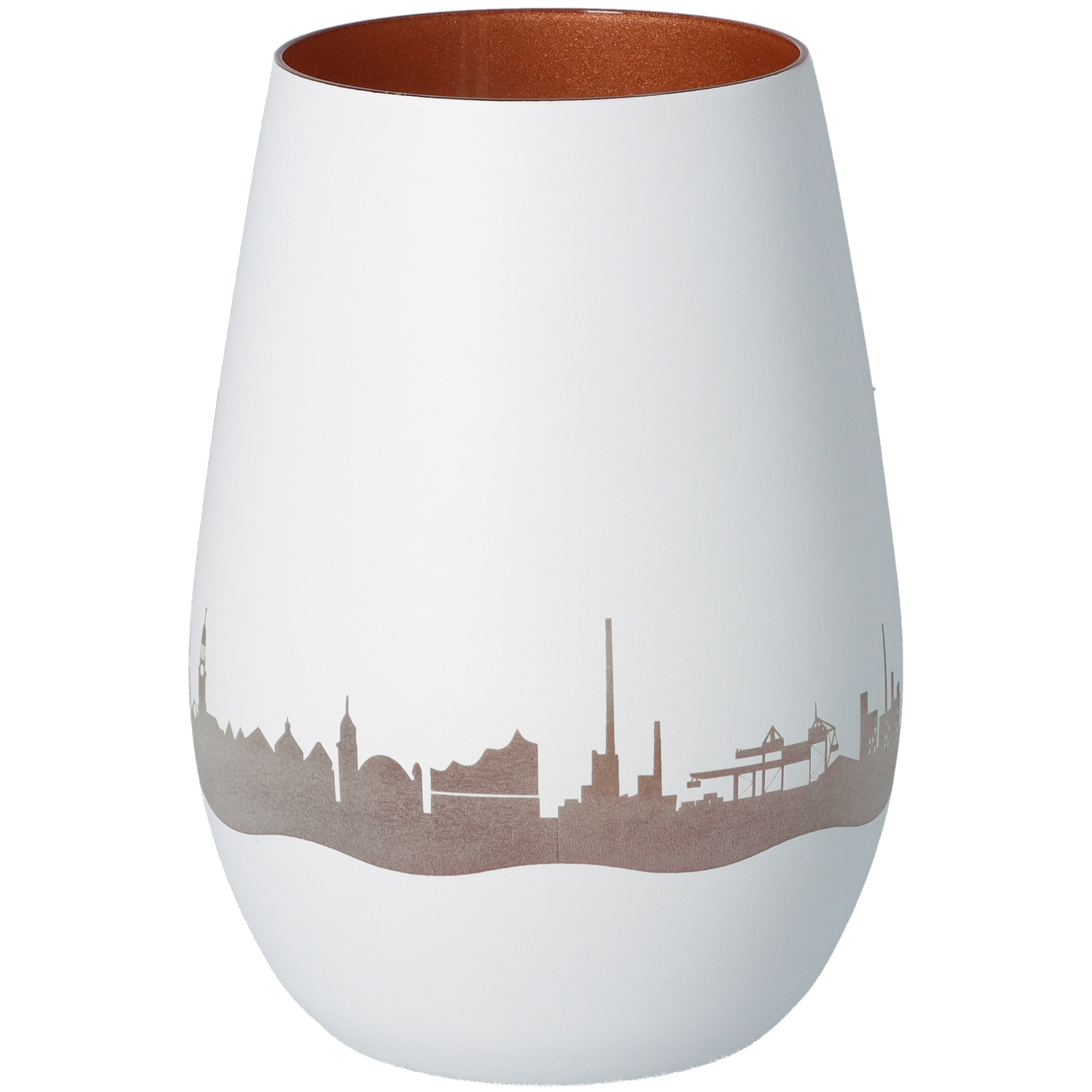 Windlicht Skyline Hamburg Weiß/Bronze Windlicht Skyline Hamburg Weiß/Bronze
