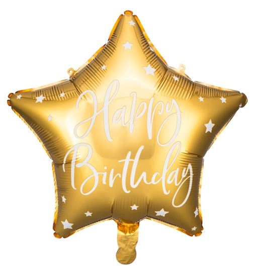 Folienballon Stern "Happy Birthday",Gold/Weiß ca. 35 cm Folienballon Stern "Happy Birthday",Gold/Weiß ca. 35 cm