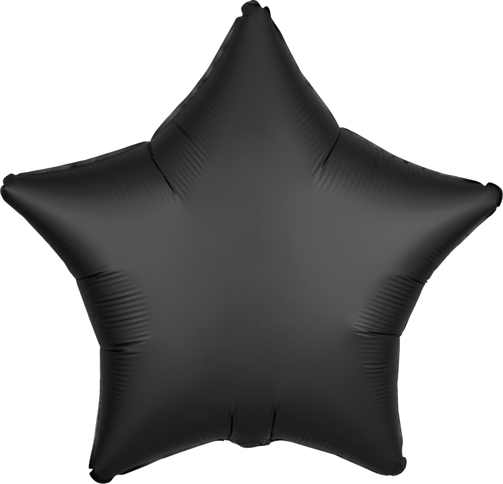 Folienballon Stern Satin Onyx Schwarz 45cm