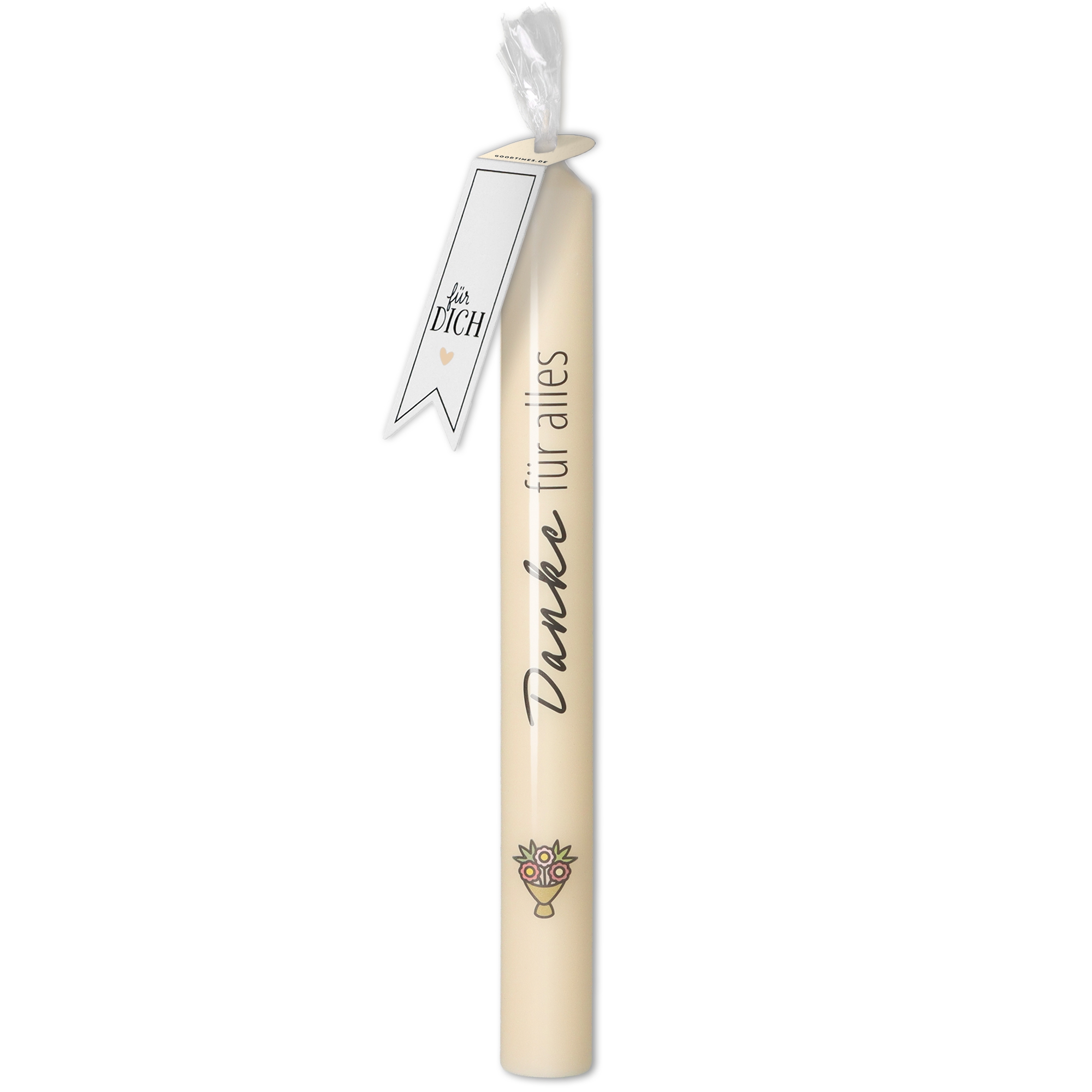 Stabkerze Creme "Danke für alles" Stabkerze Creme "Danke für alles"
