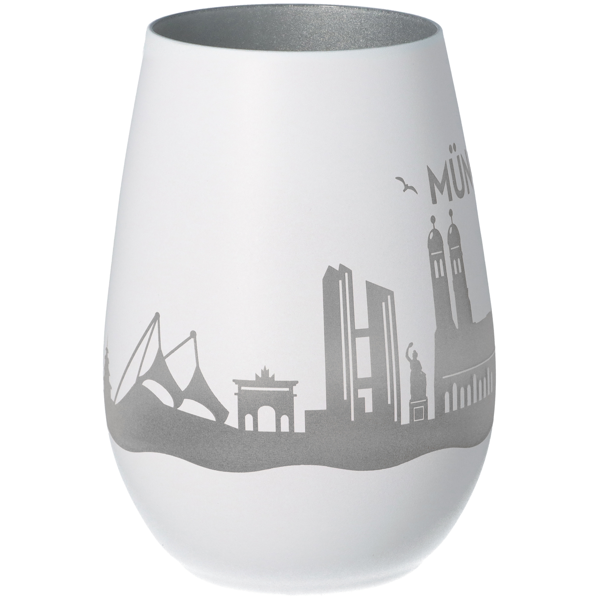 Windlicht Skyline München Weiß/Silber Windlicht Skyline München Weiß/Silber