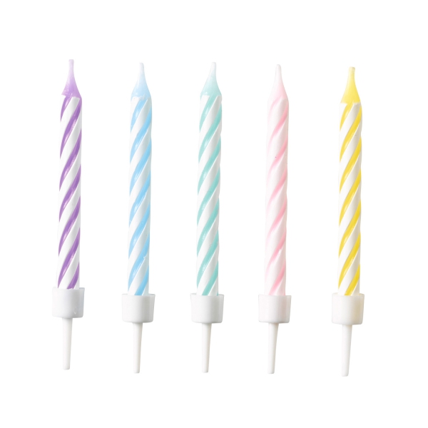 10 Spiralkerzen Pastell Regenbogen 10 Spiralkerzen Pastell Regenbogen