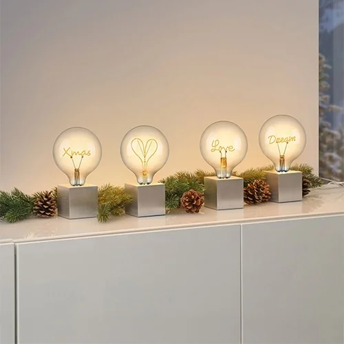 Glühbirne, Dekoration, Weihnachten, Lichterkette, Tischdeko