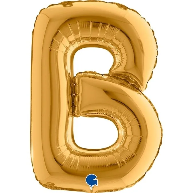 Geburtstag, Ballon, Buchstabe B, Goldfarben, Folienballon