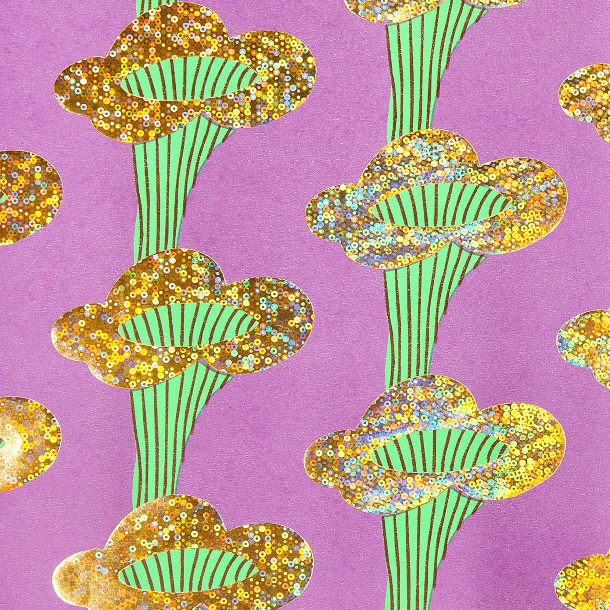 Geschenkpapier auf Rolle "Pfifferlinge" Violett 2m Geschenkpapier auf Rolle "Pfifferlinge" Violett 2m