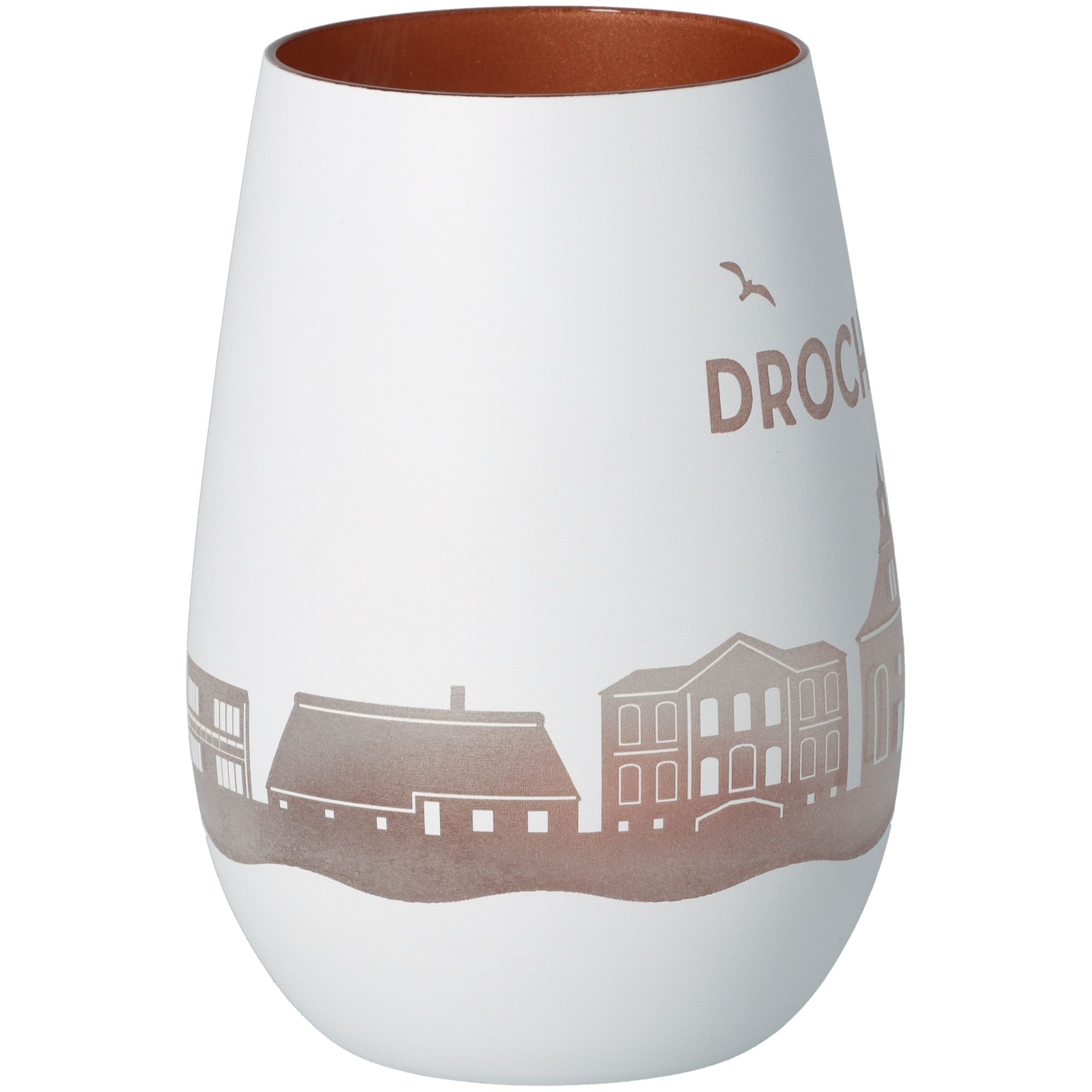 Windlicht Skyline Drochtersen Weiß/Bronze Töpferei, Krug, Vase, Kunst, Porzellan