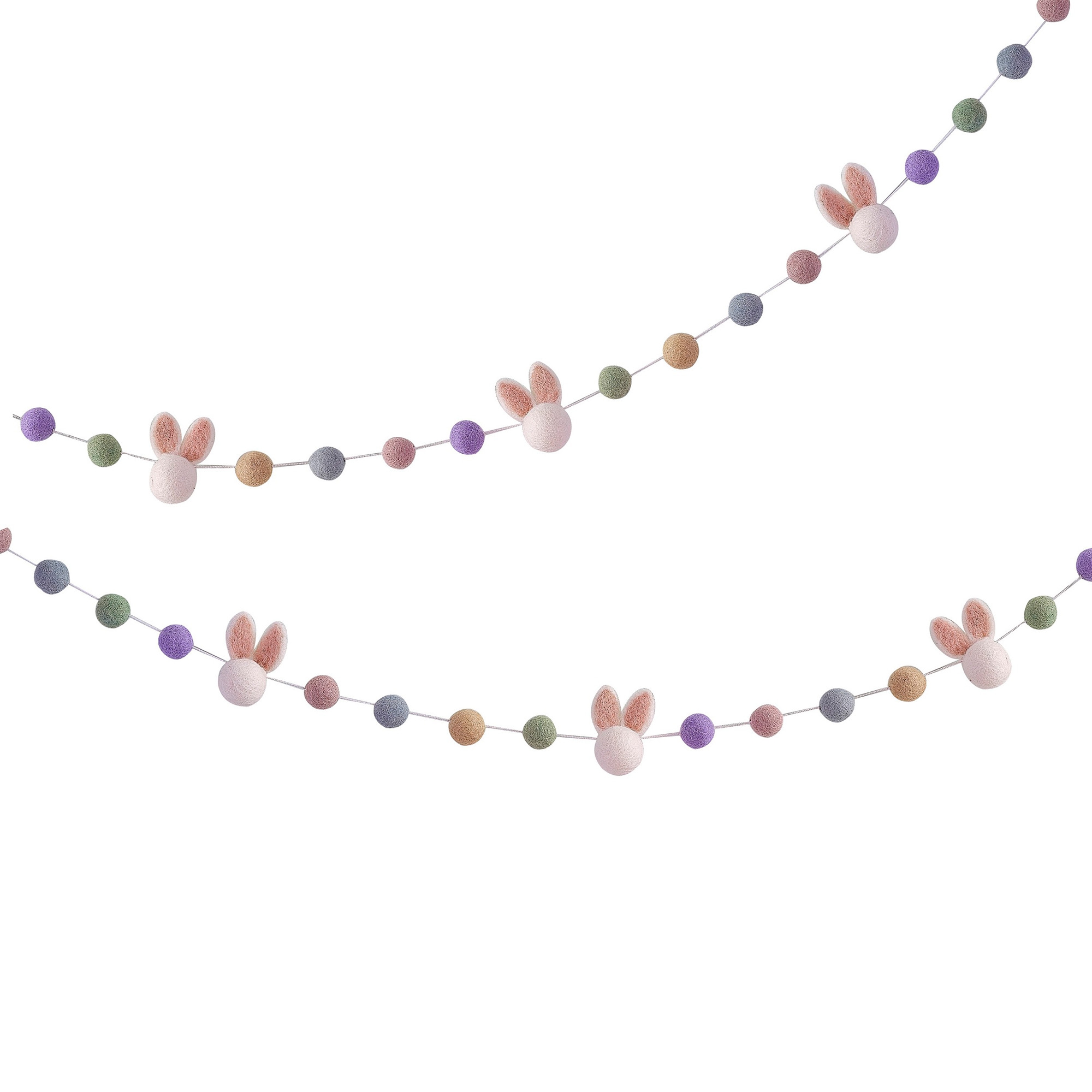 Girlande "Hasen und Bommel" aus Filz 1,5 m Zubehor, Schmuck, Halskette