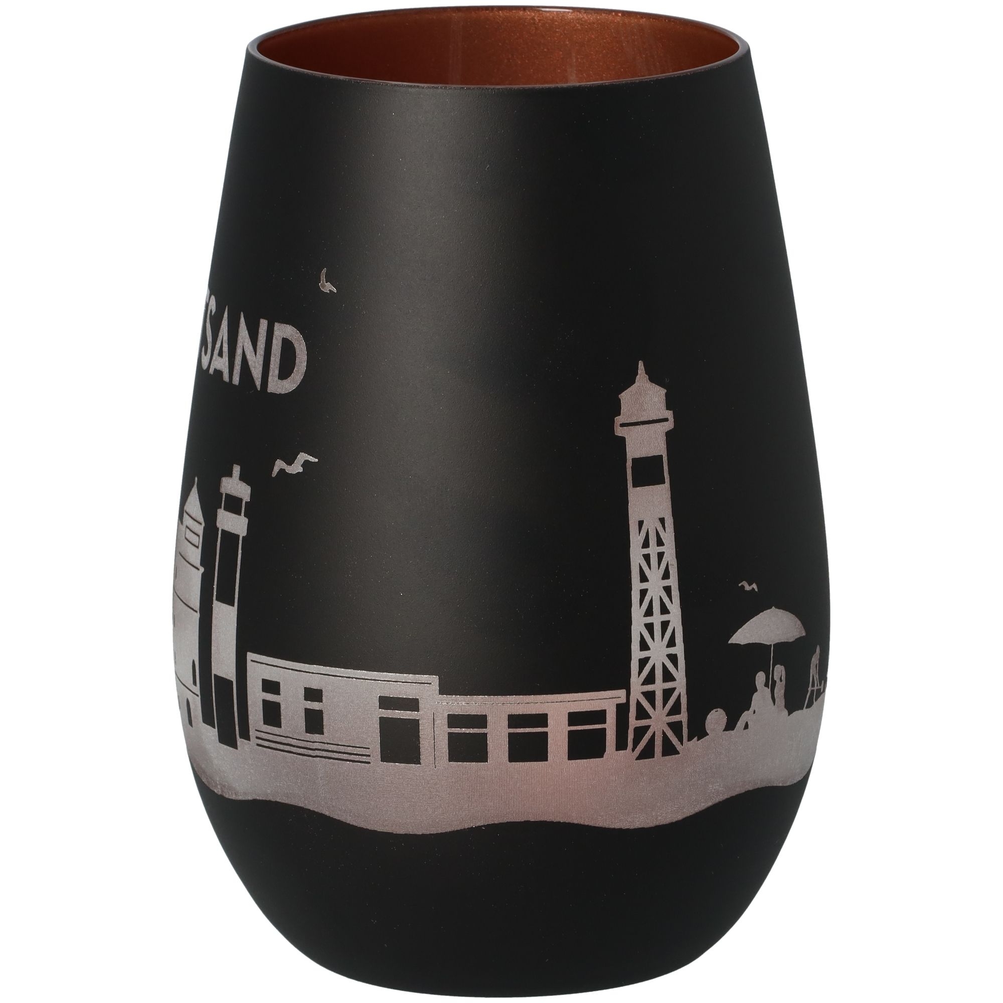 Windlicht Skyline Krautsand Schwarz/Bronze