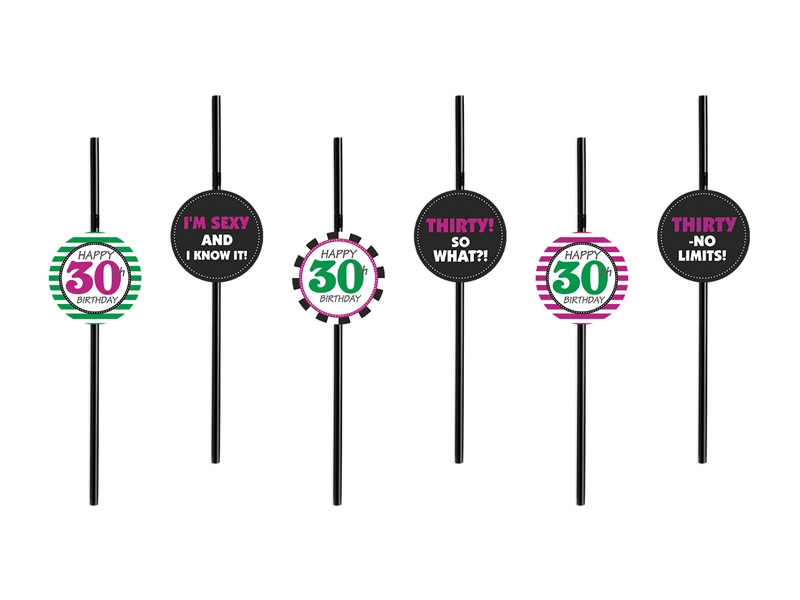 6 Strohhalme zum 30. Geburtstag