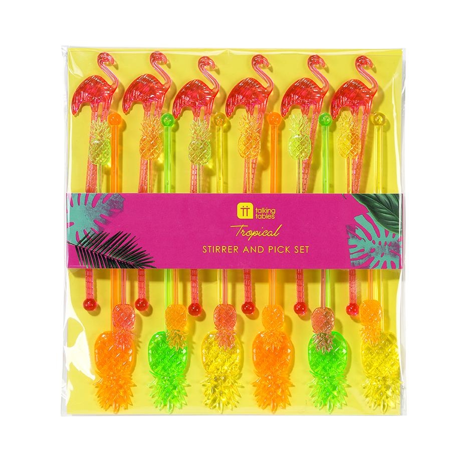 Kuba Fiesta - 24 Ananas & Flamingo Cocktail-Rührer Kuba Fiesta - 24 Ananas & Flamingo Cocktail-Rührer