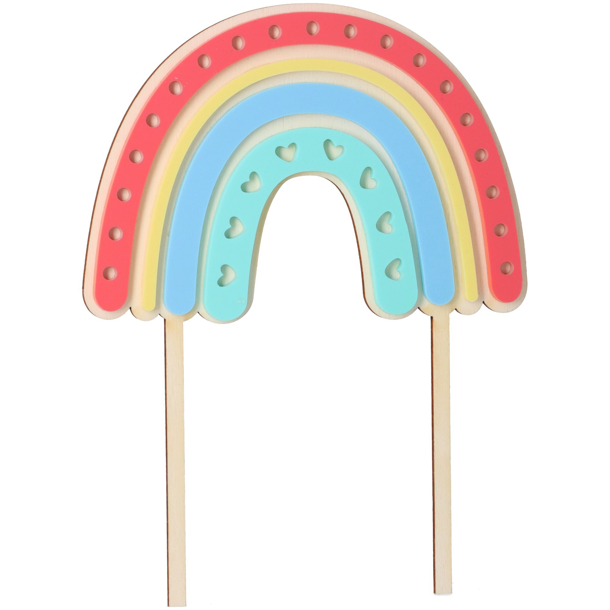Cake Topper Regenbogen Herz aus Holz & Acryl Cake Topper Regenbogen Herz aus Holz & Acryl