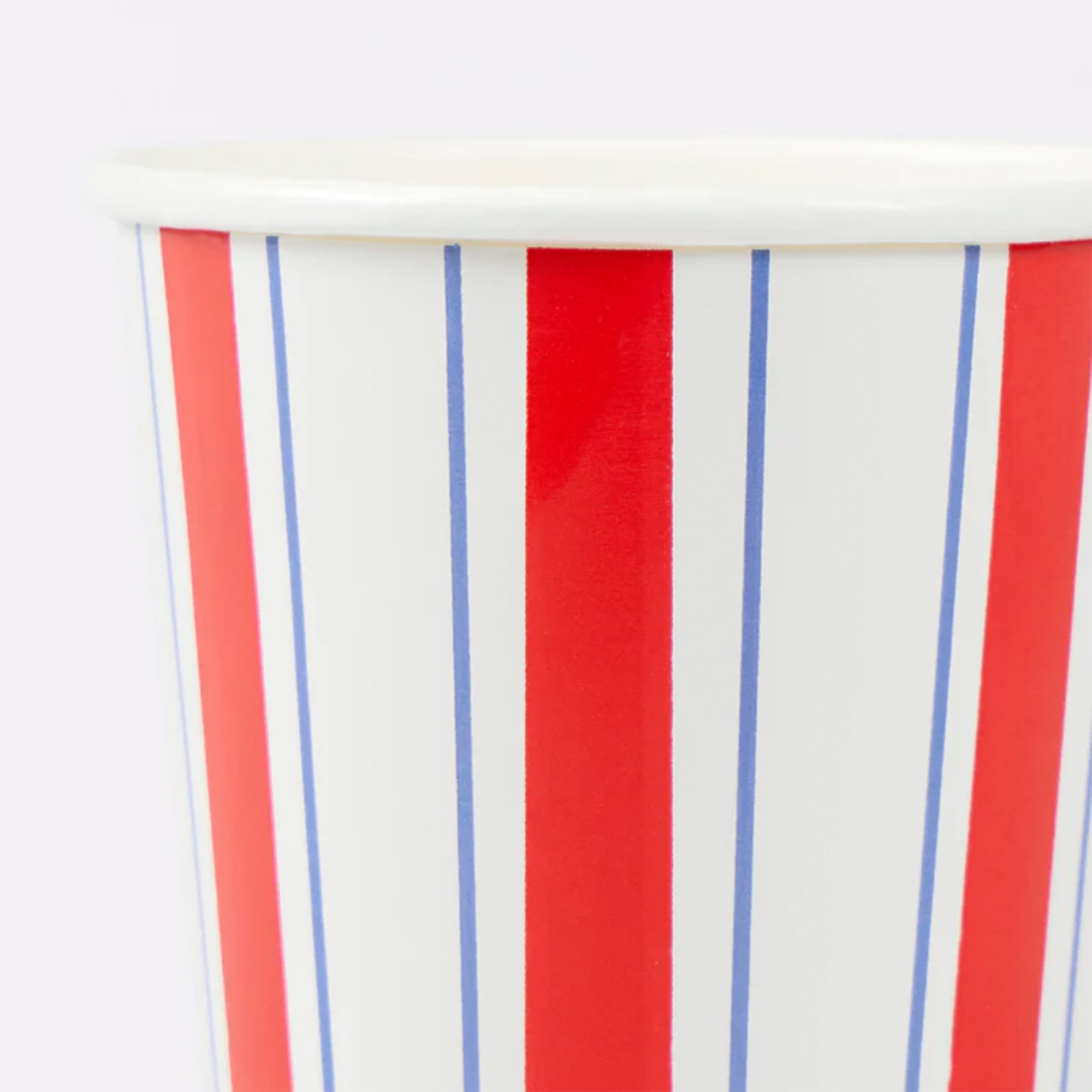 Becher, Streifen, Rot, Blau, Pappe