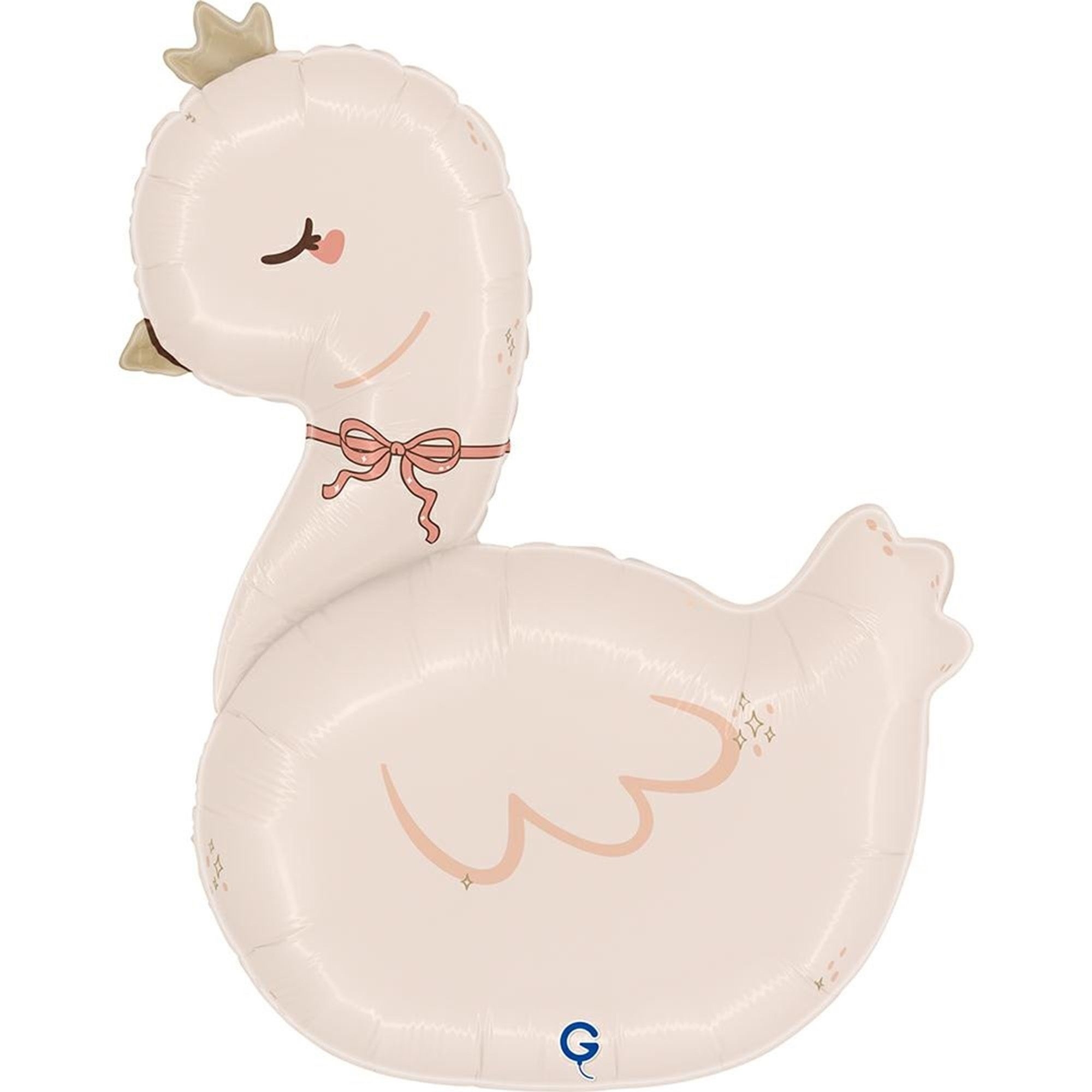 Folienballon "Boho Schwan" 75cm Geldbörse, Luftballon, Deko, Schwanenform, Rosa